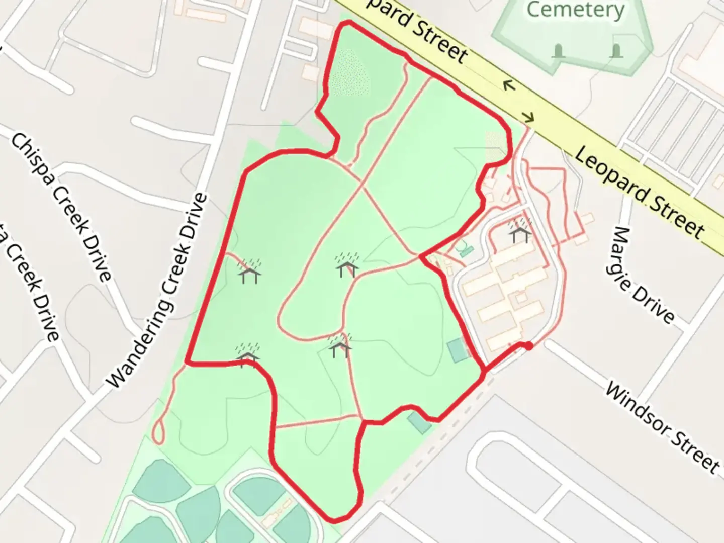 An image depicting the trail Hilltop Nature Area Loop and its surrounding area.