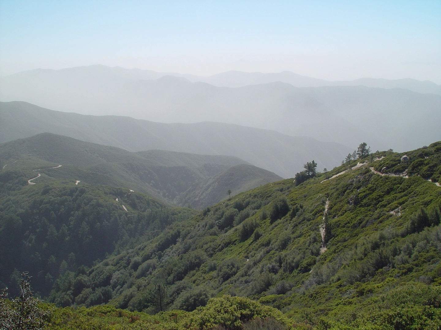 An image depicting the trail Santiago Peak via Maple Springs Road and its surrounding area.