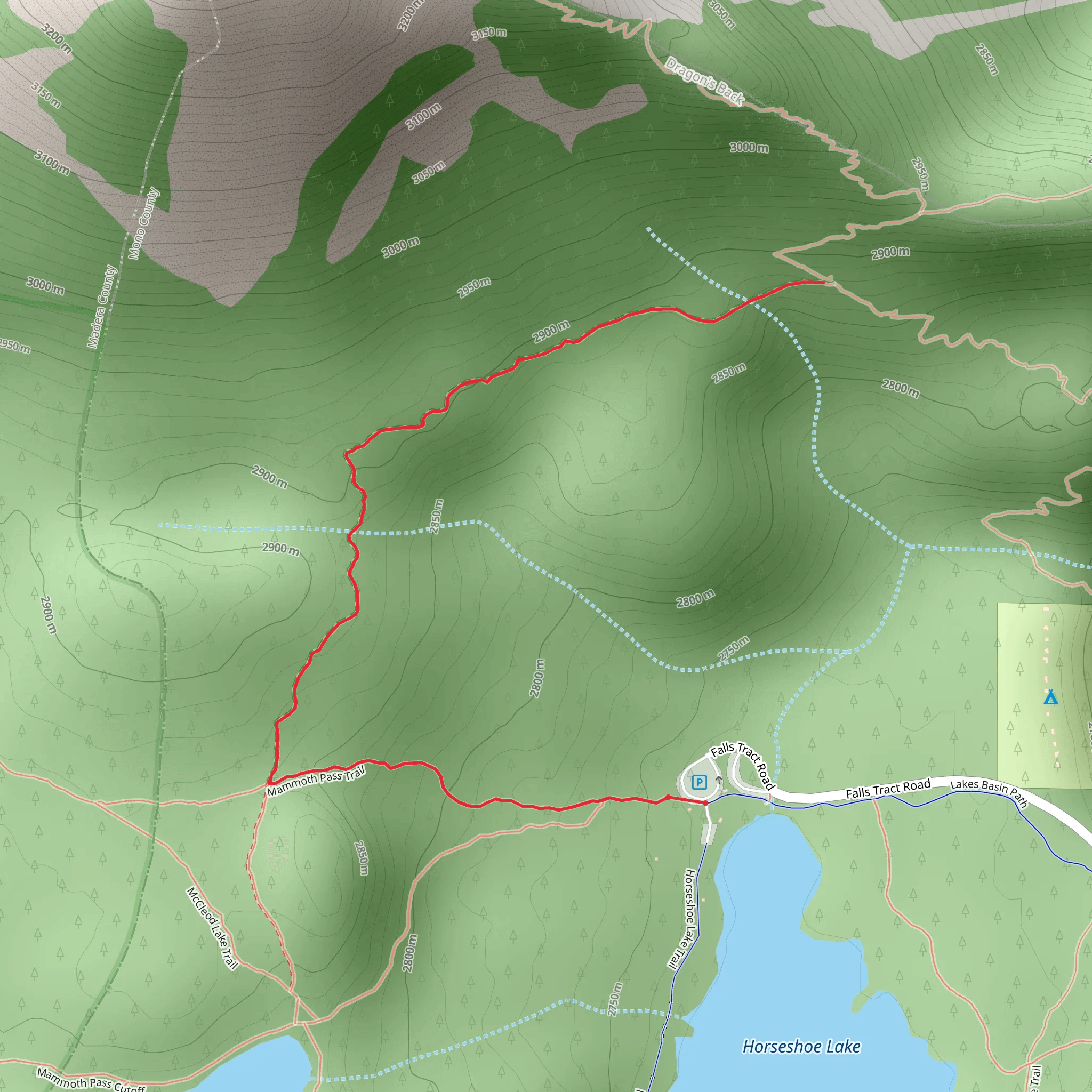Mammoth Mountain - Mammoth Pass Trail mobile static map