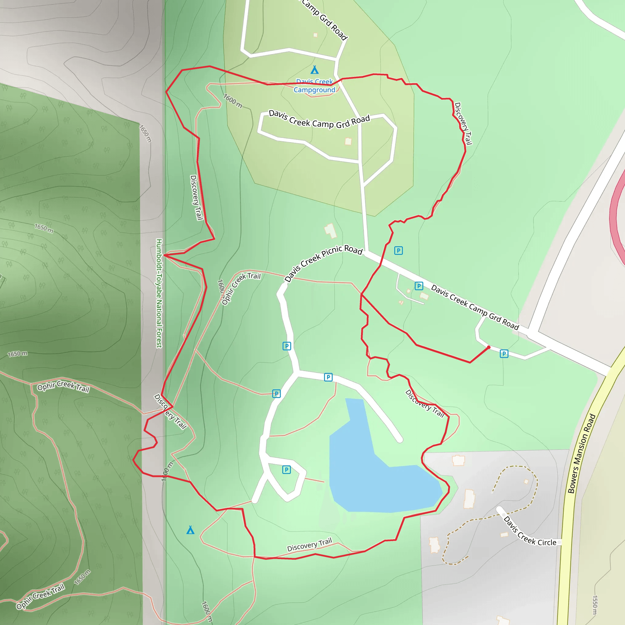 Davis Creek Washoe County Park Loop mobile static map