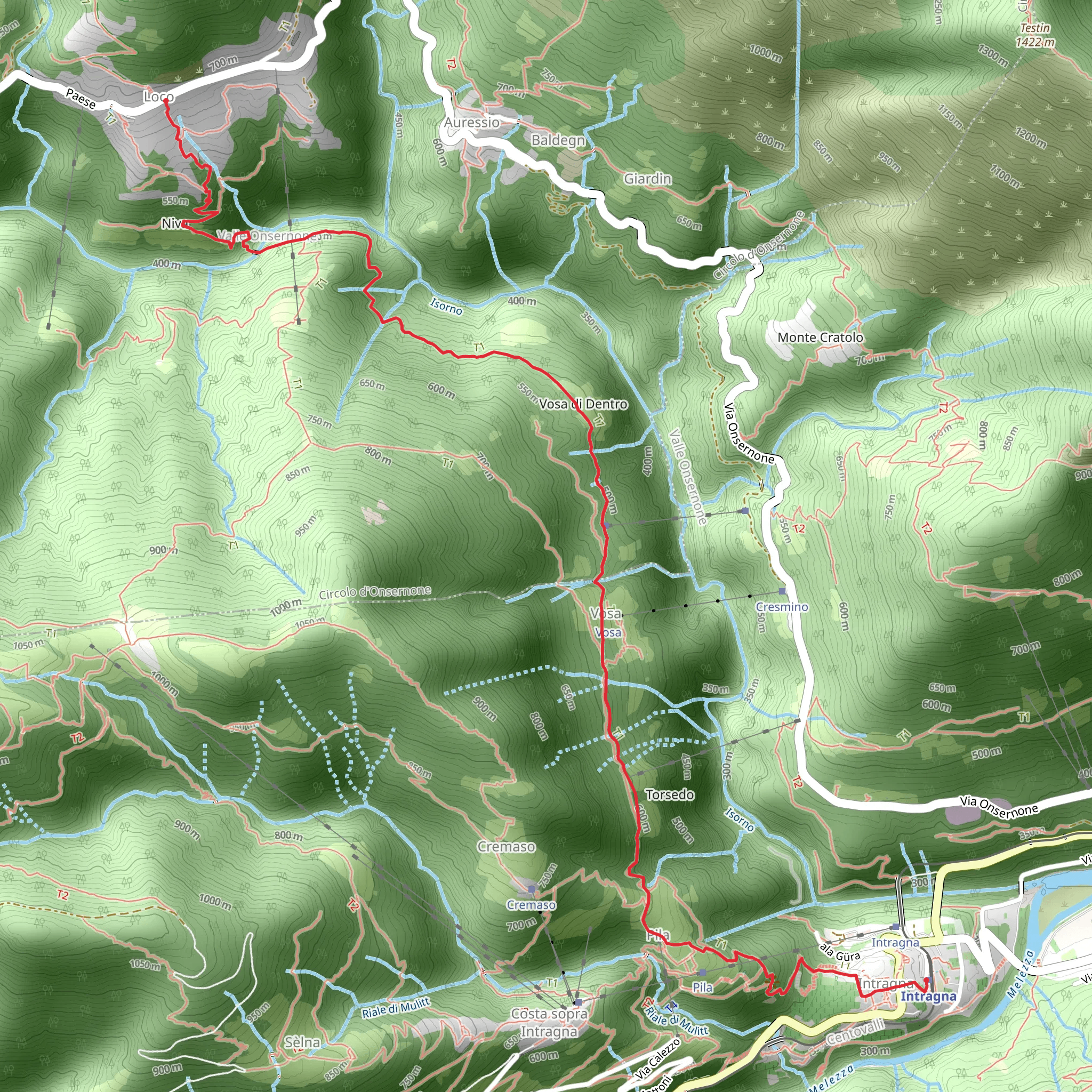From Intragna to Loco mobile static map