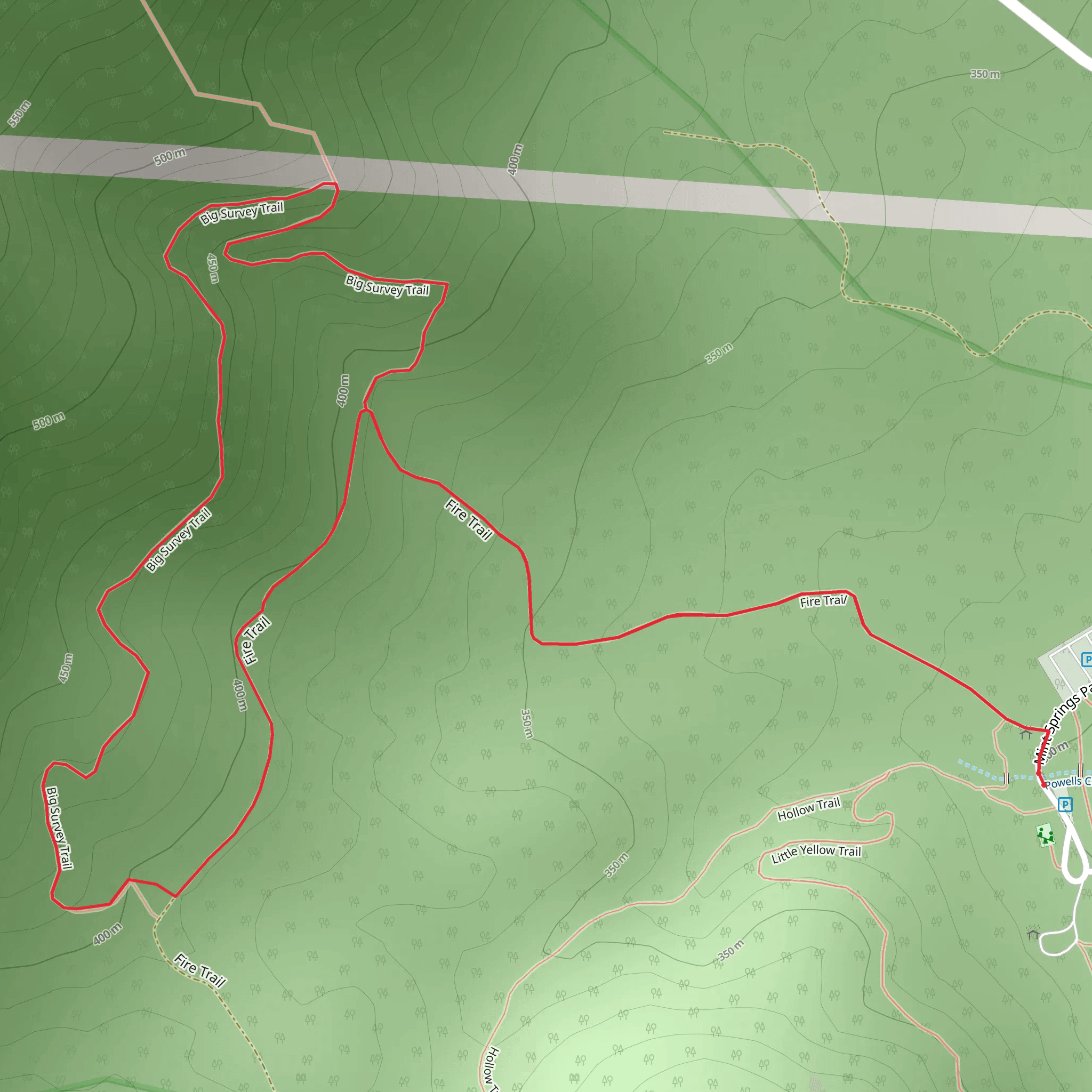 Fire Trail and Big Survey Loop Trail mobile static map