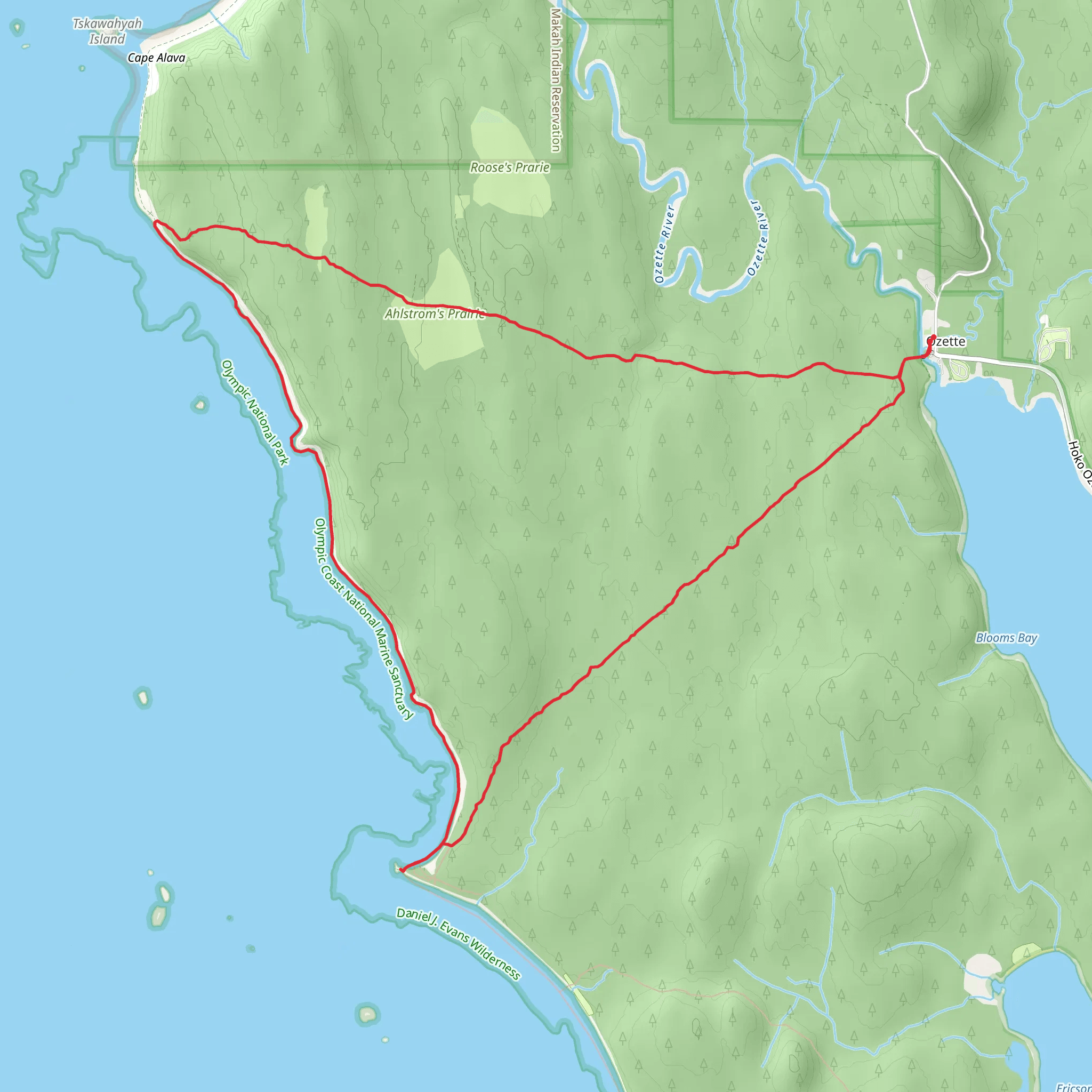 Ozette Loop mobile static map