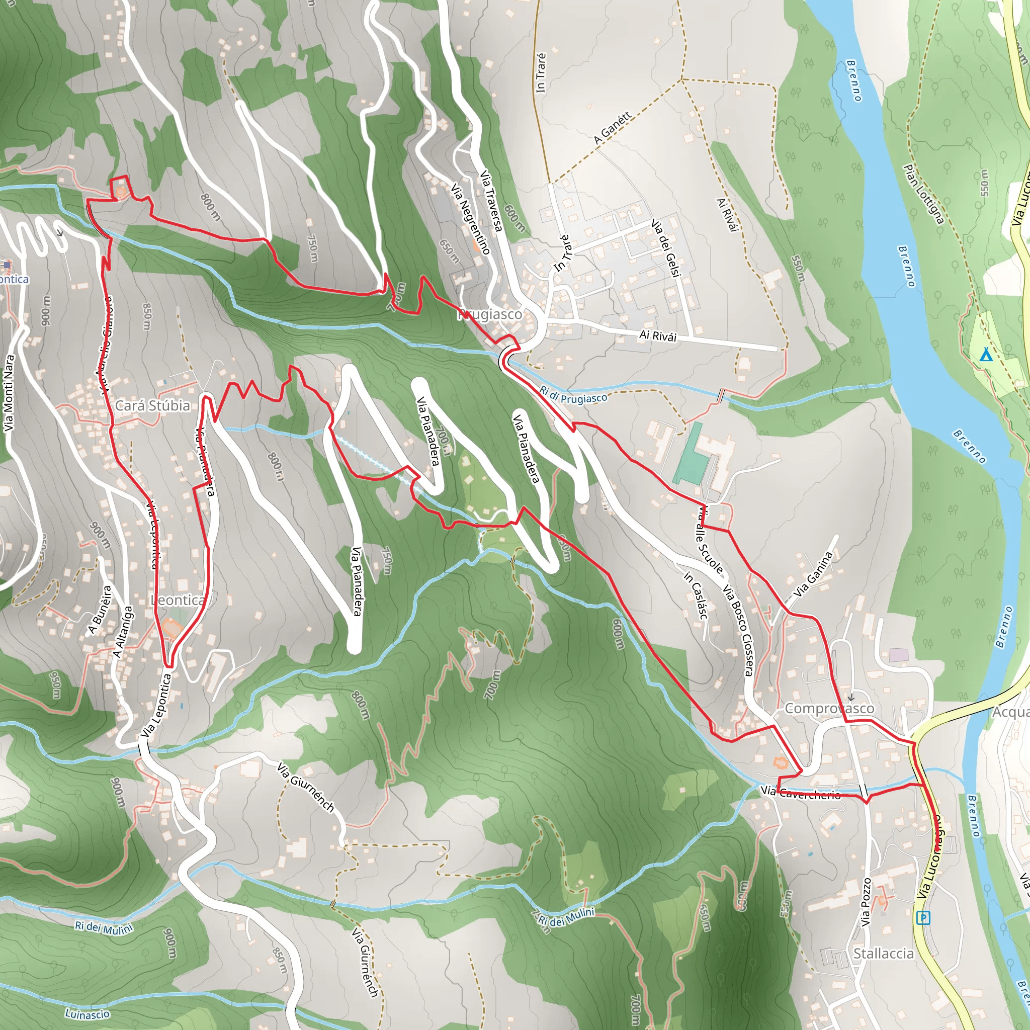 Church of Negrentino Loop from Stallacia mobile static map