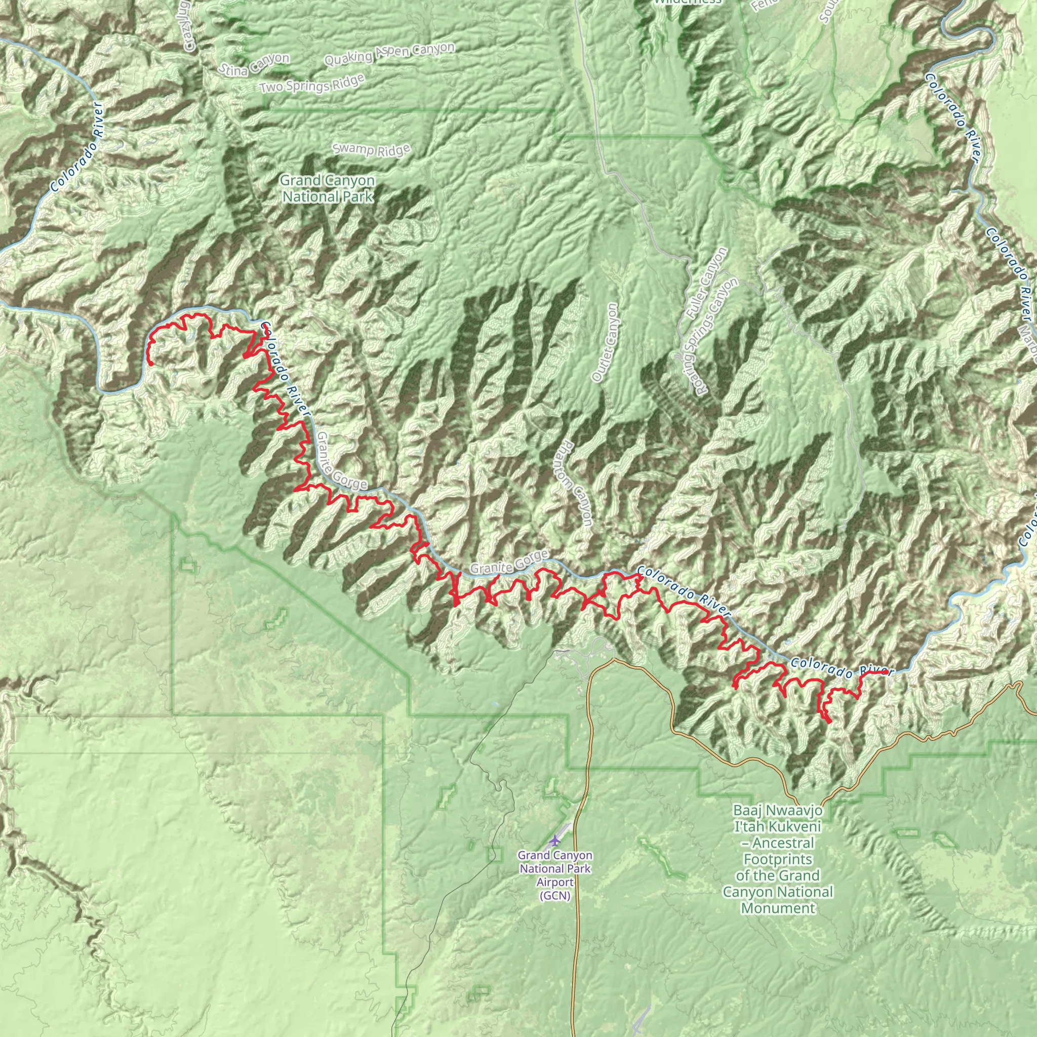 Tonto Trail mobile static map