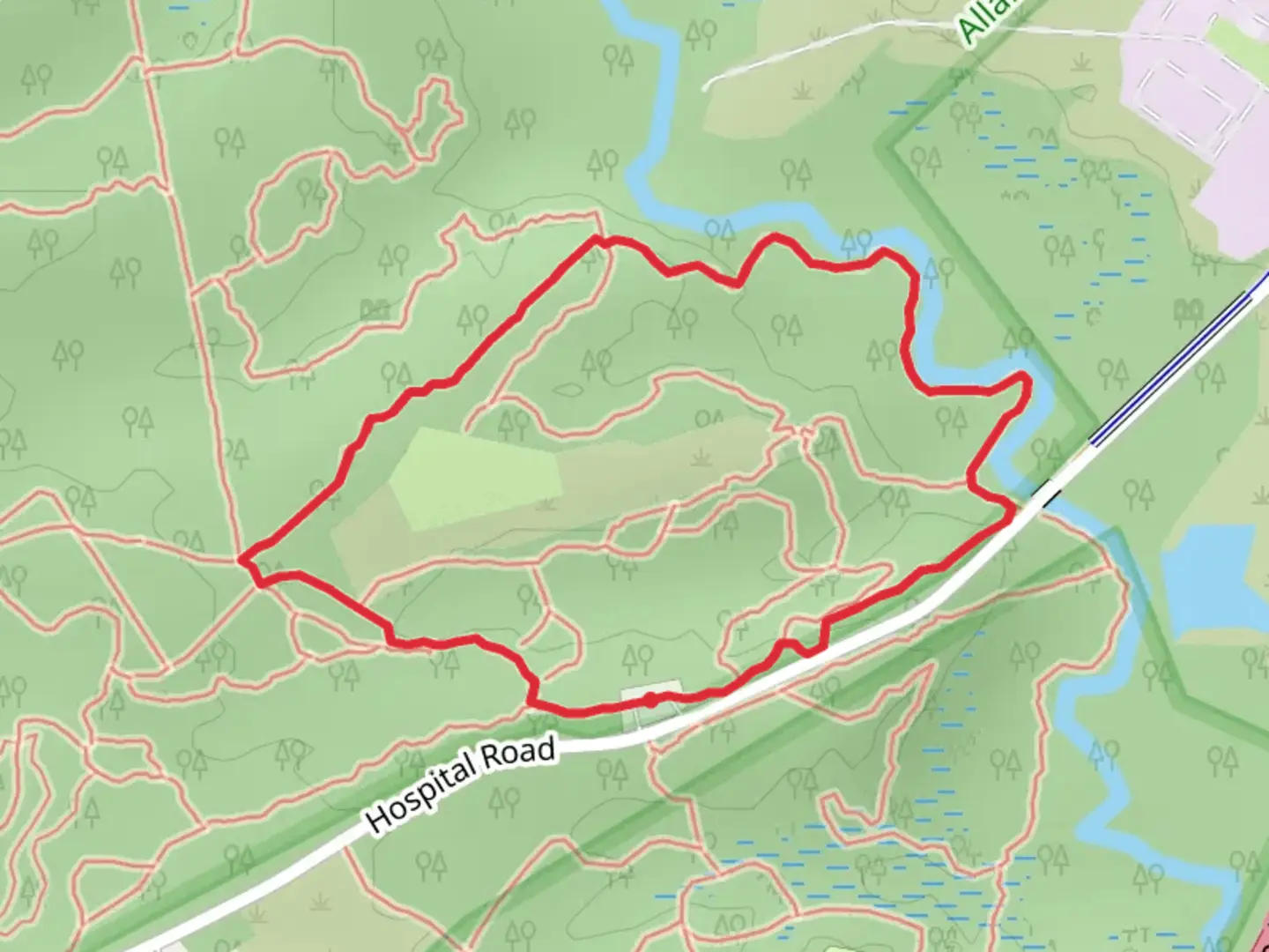 An image depicting the trail River Loop Trail and its surrounding area.