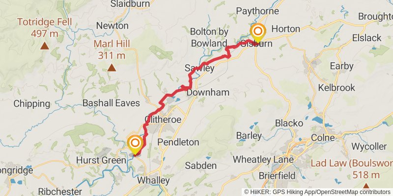 Ribble Way stage 3 Map