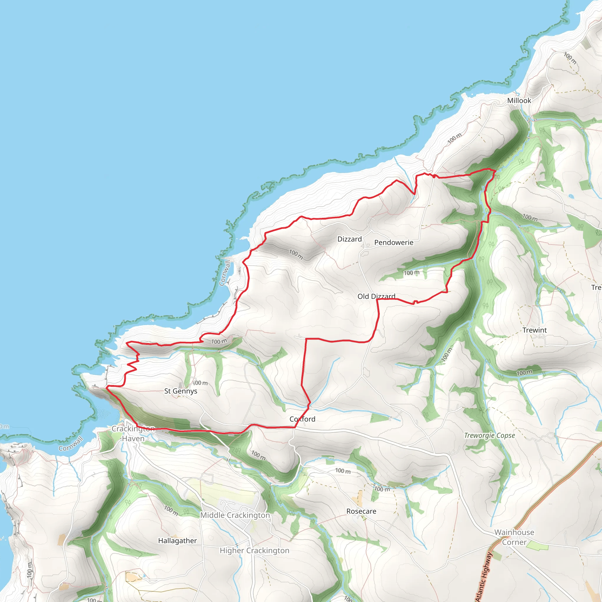 Dizzard Point and Crackington Haven mobile static map