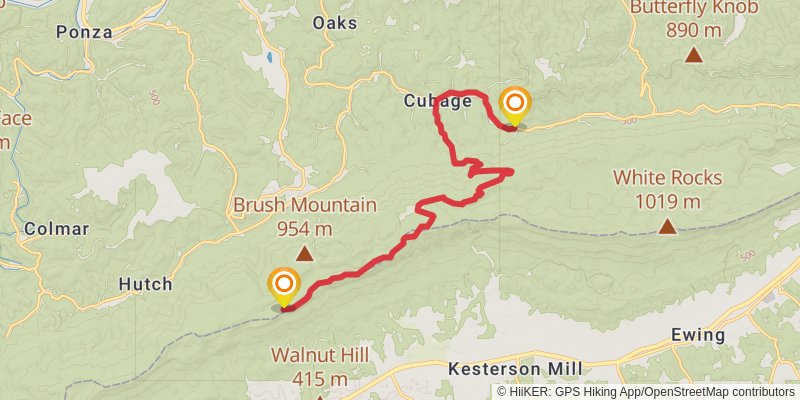 Great Eastern Trail (Incomplete) stage 75 Map