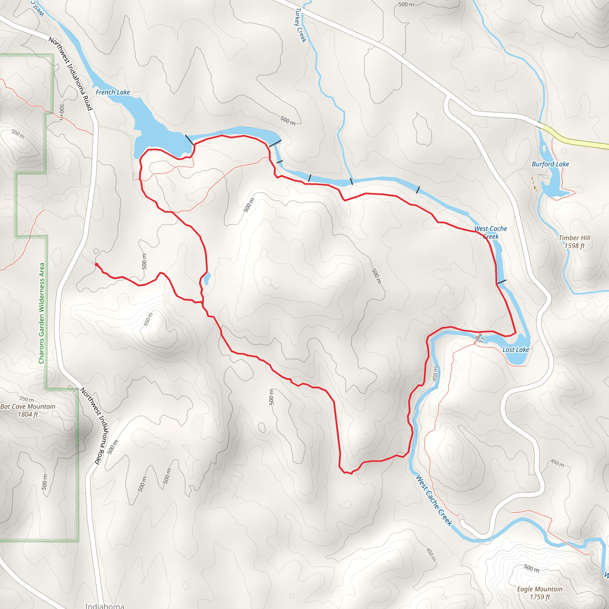 West Cache Creek Loop mobile static map