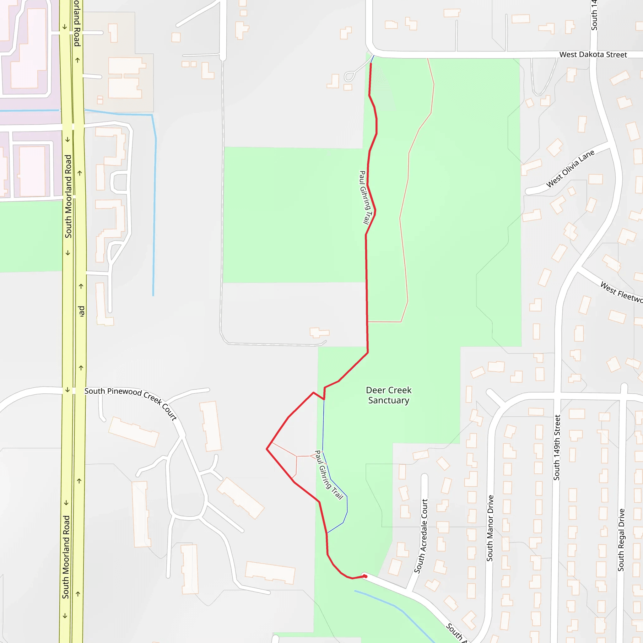 Paul Gihring Trail mobile static map