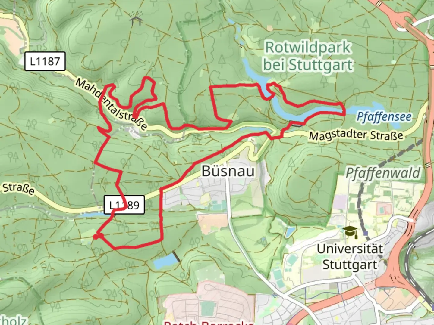 An image depicting the trail Tauschklingenweg and Steinbruchweg Loop and its surrounding area.