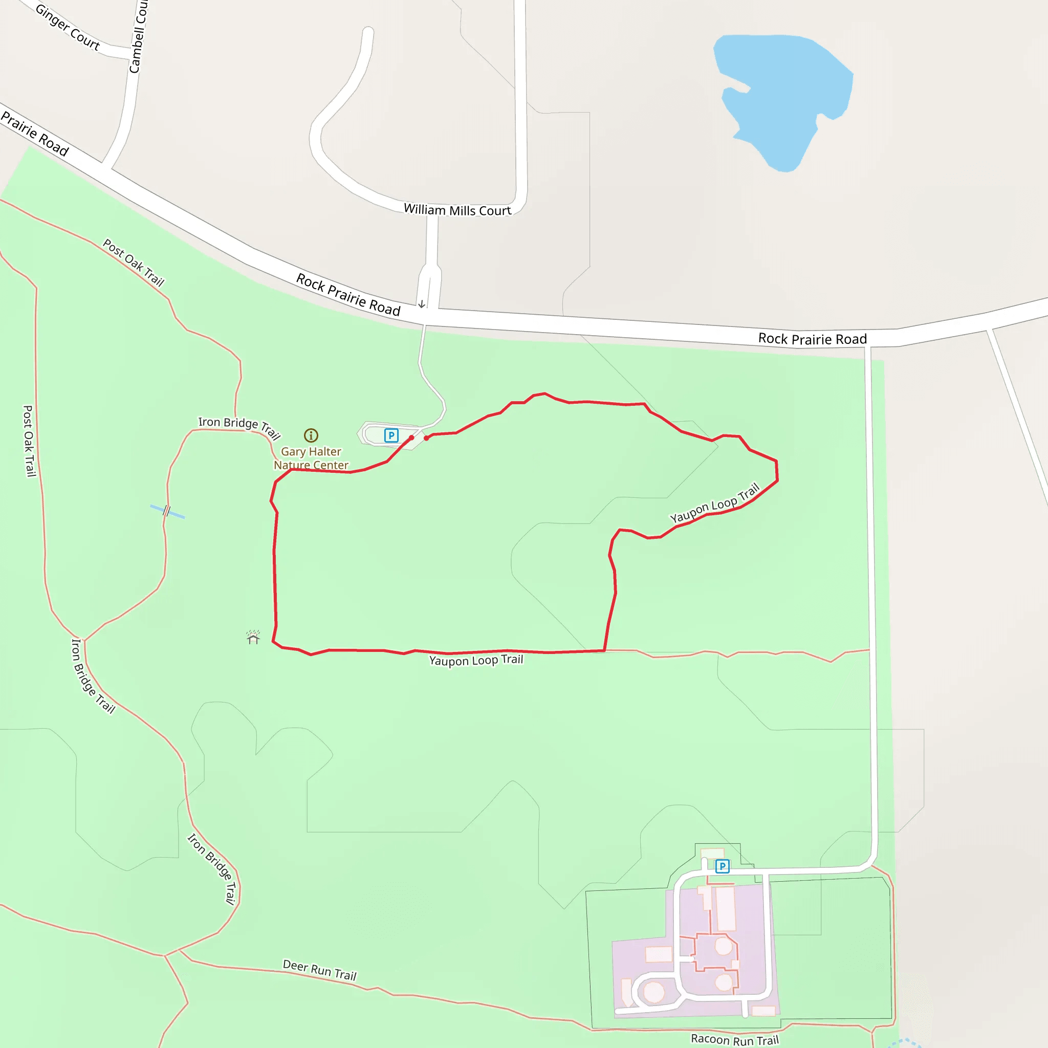 Yaupon Loop Trail mobile static map