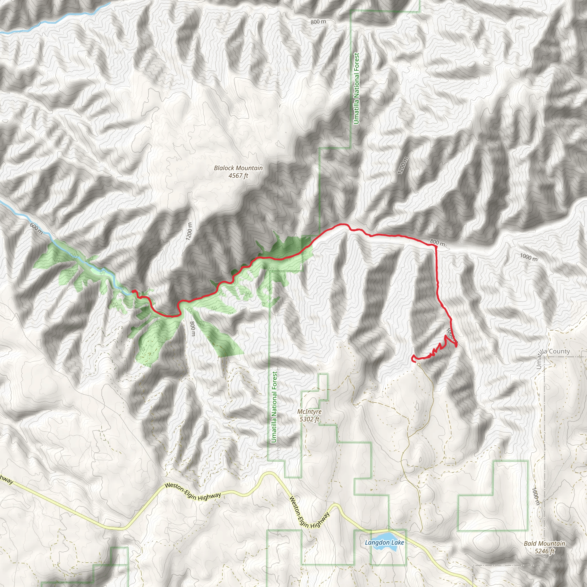 South Fork Walla Trail mobile static map