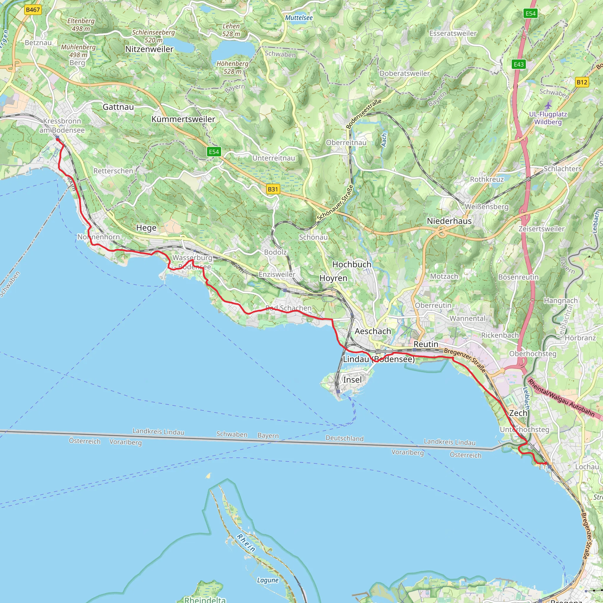 Lochau to Kressbronn Walk mobile static map
