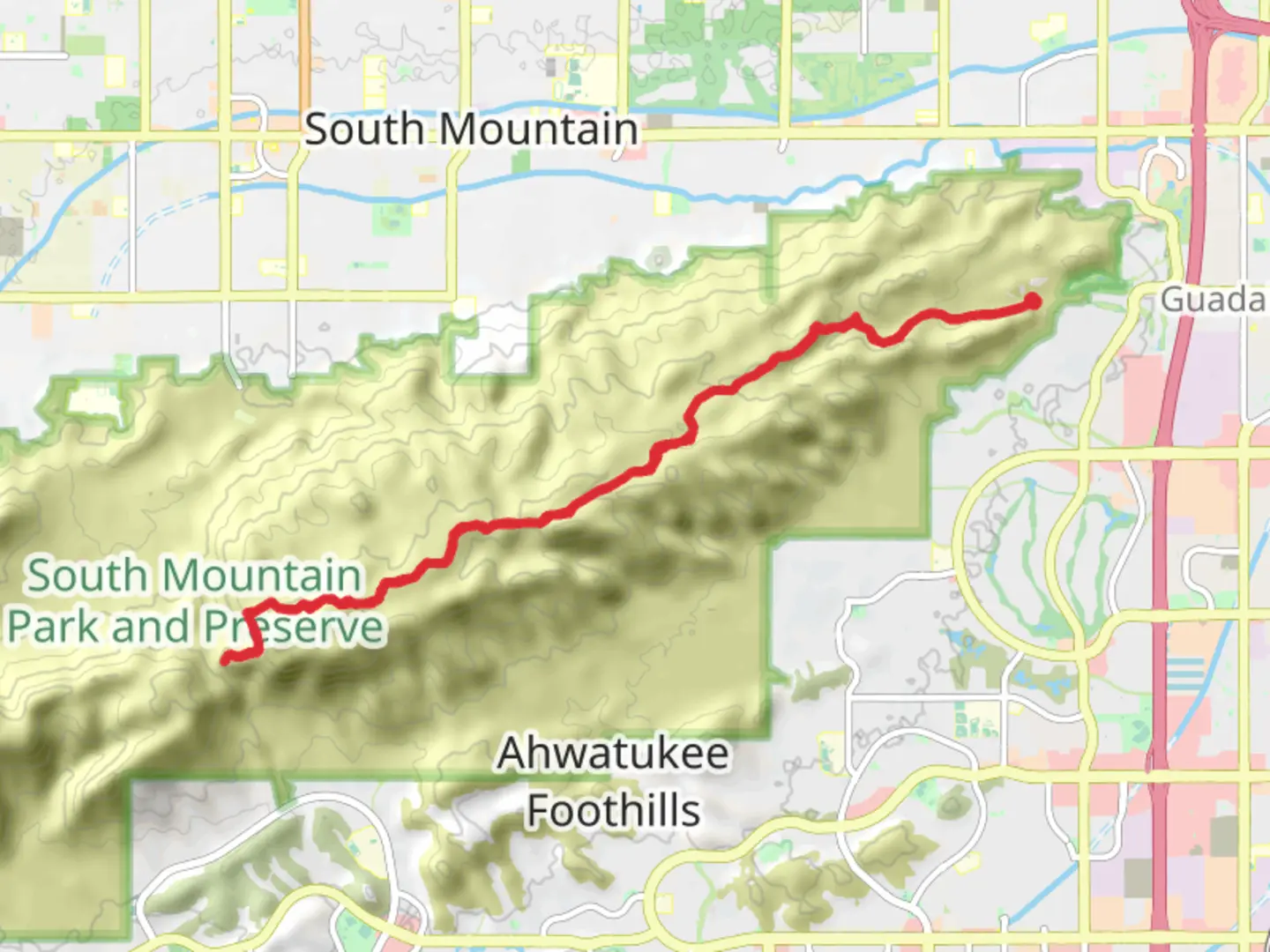 An image depicting the trail Maricopa Trail and National Trail and its surrounding area.