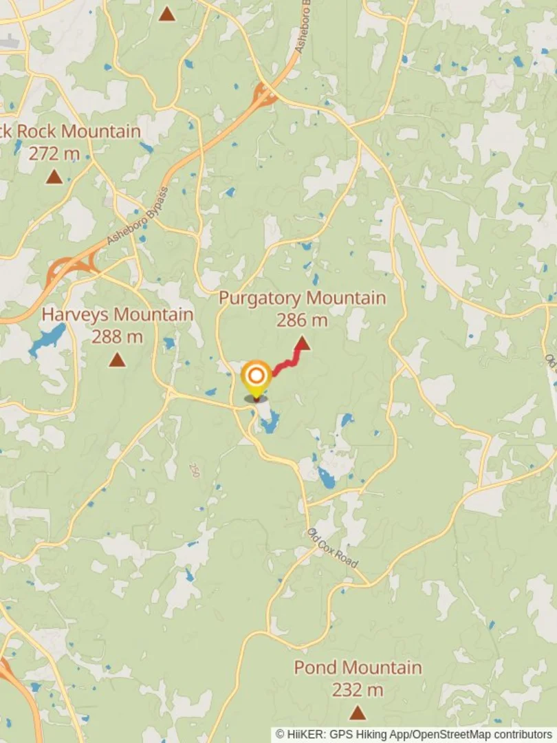 An image depicting the trail Purgatory Mountain and its surrounding area.