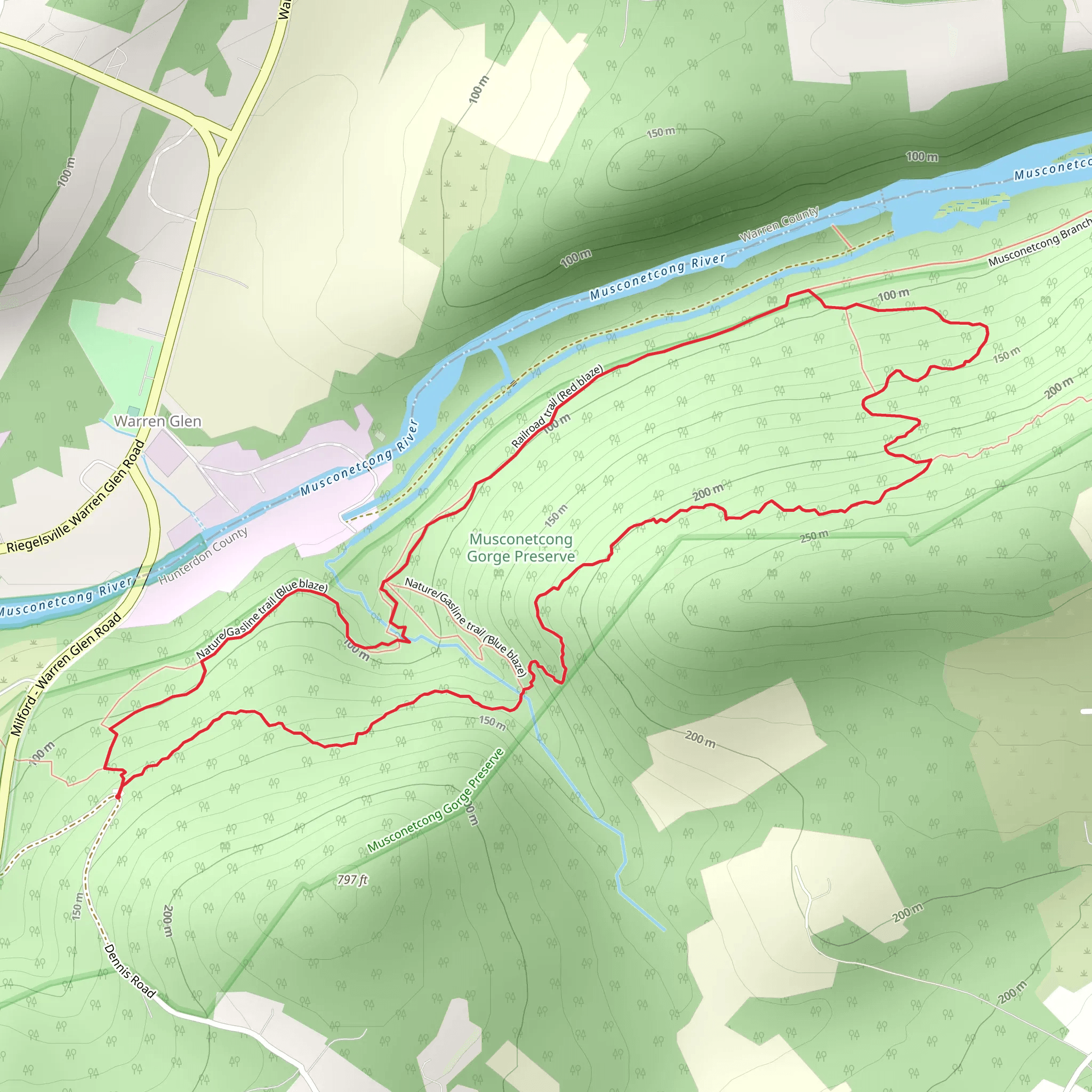 Nature - Gasline - Highlands - Ridge Loop Trail mobile static map