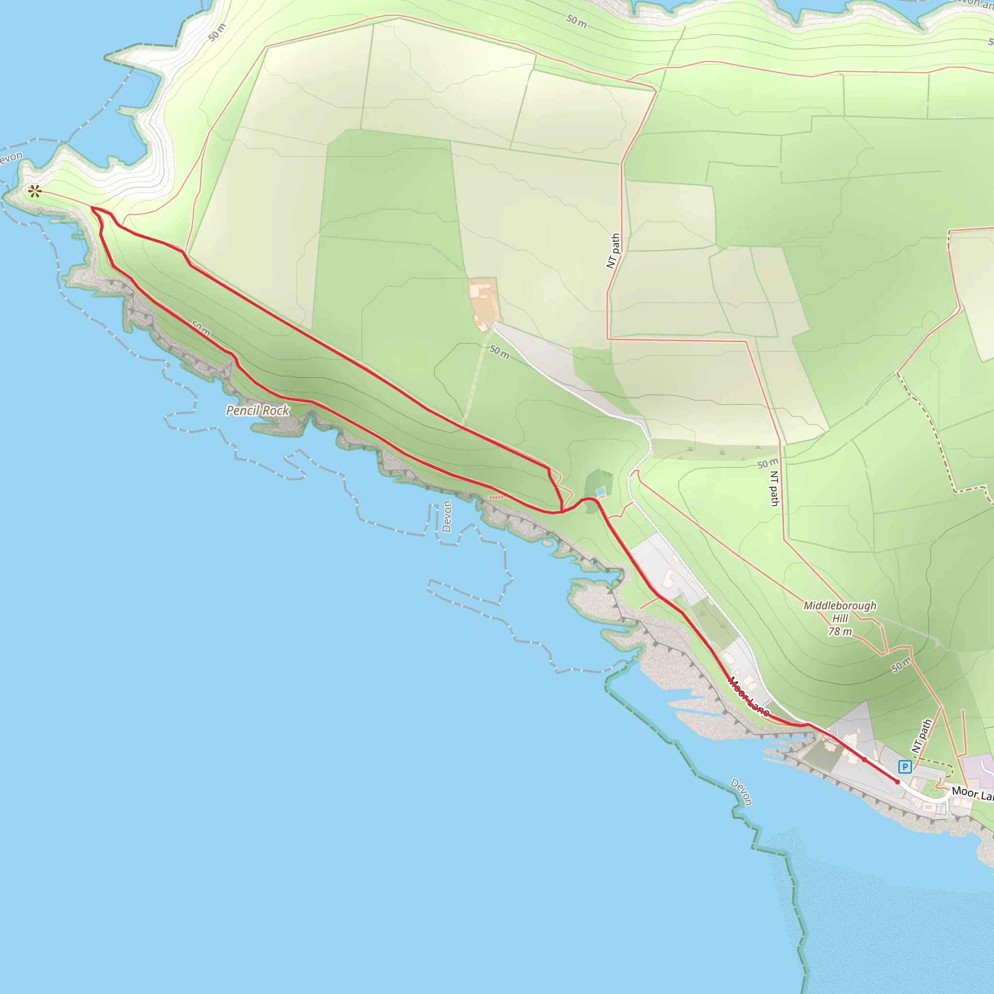 Baggy Point Short Circular Walk mobile static map