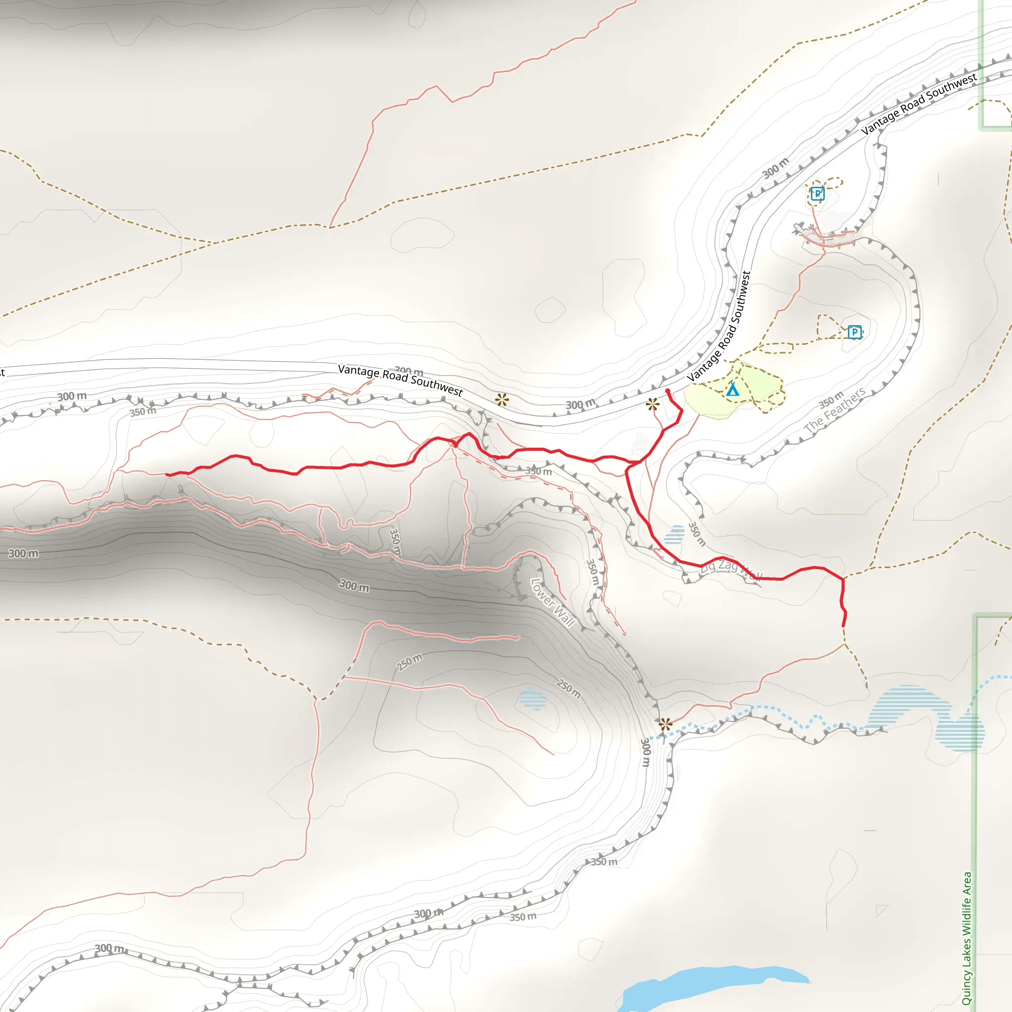 Walk beside Vantage Camping Site mobile static map