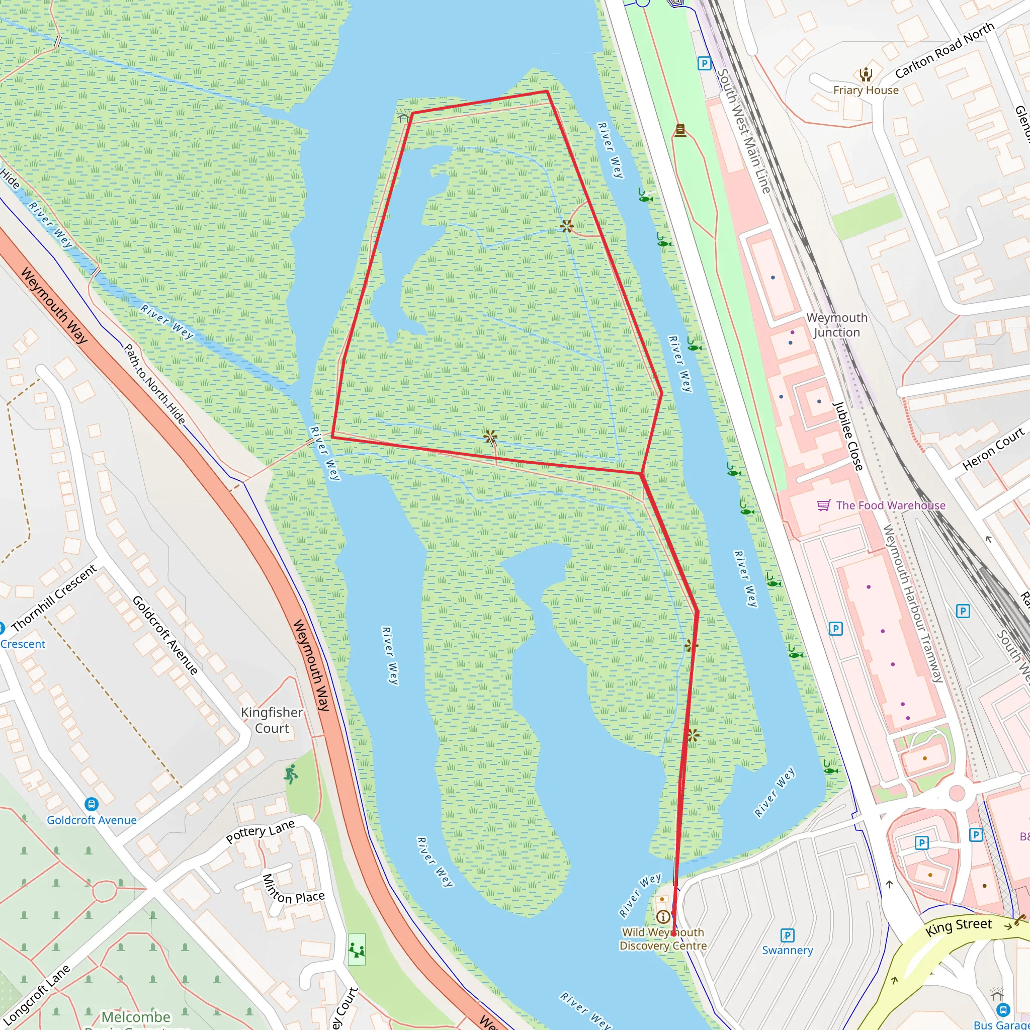 Legacy Trail 4 - Around Radipole Lake Walk mobile static map