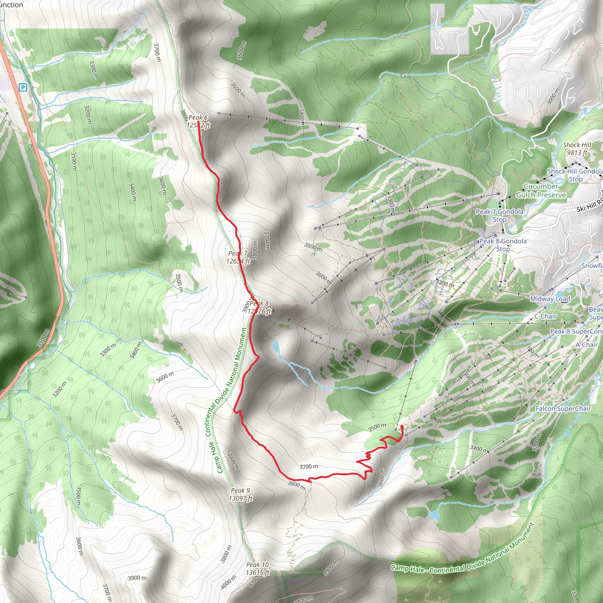 Peak 6,7 and 8 via Wheeler Trail mobile static map
