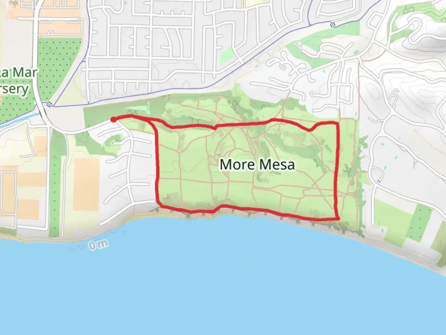 An image depicting the trail More Mesa Long Loop and its surrounding area.