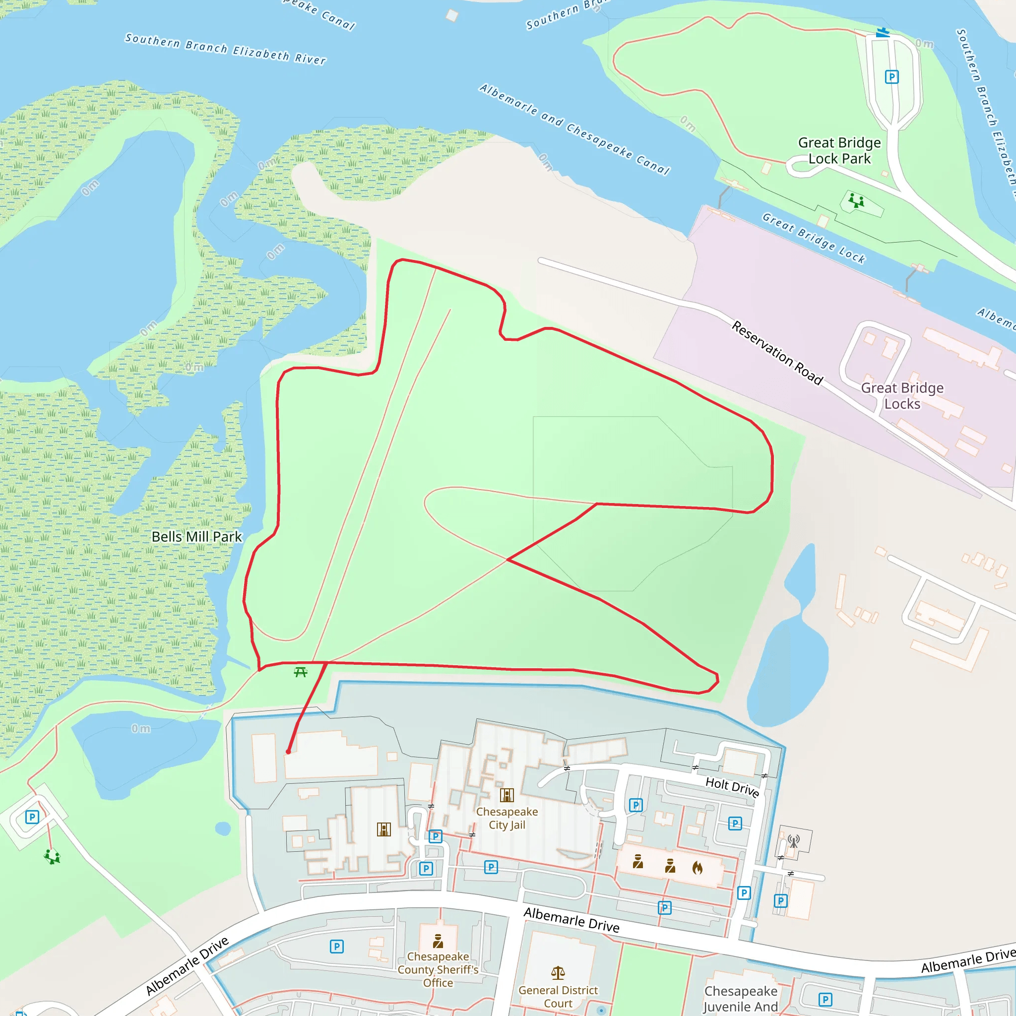 Bells Mill Park Loop mobile static map
