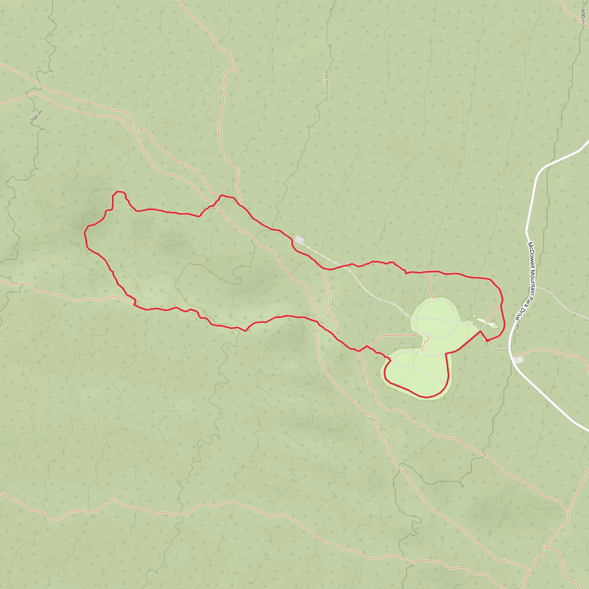 Granite Trail and Bluff Trail Loop mobile static map