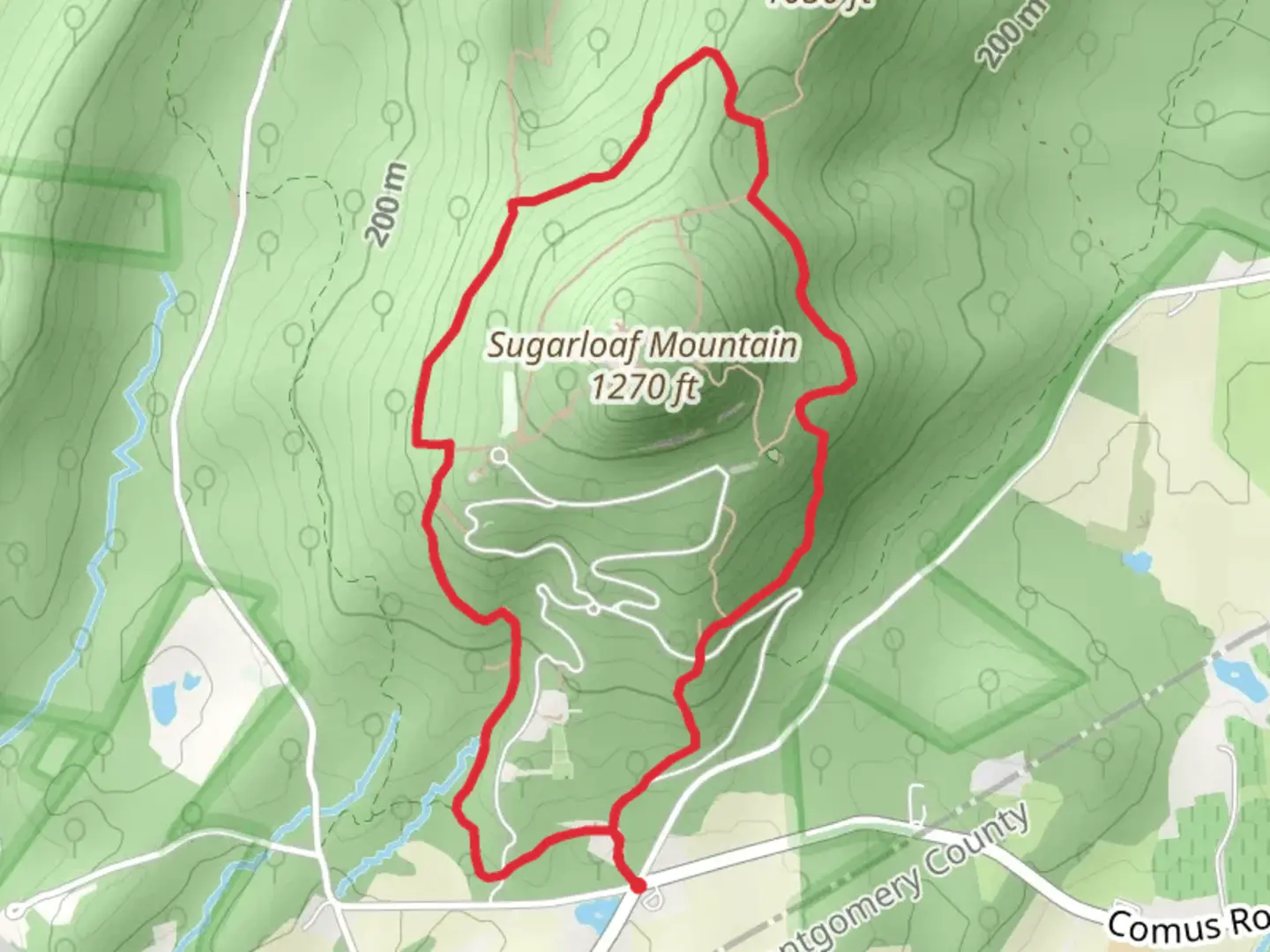 An image depicting the trail Sugarloaf Mountain Loop Trail - Stronghold and its surrounding area.