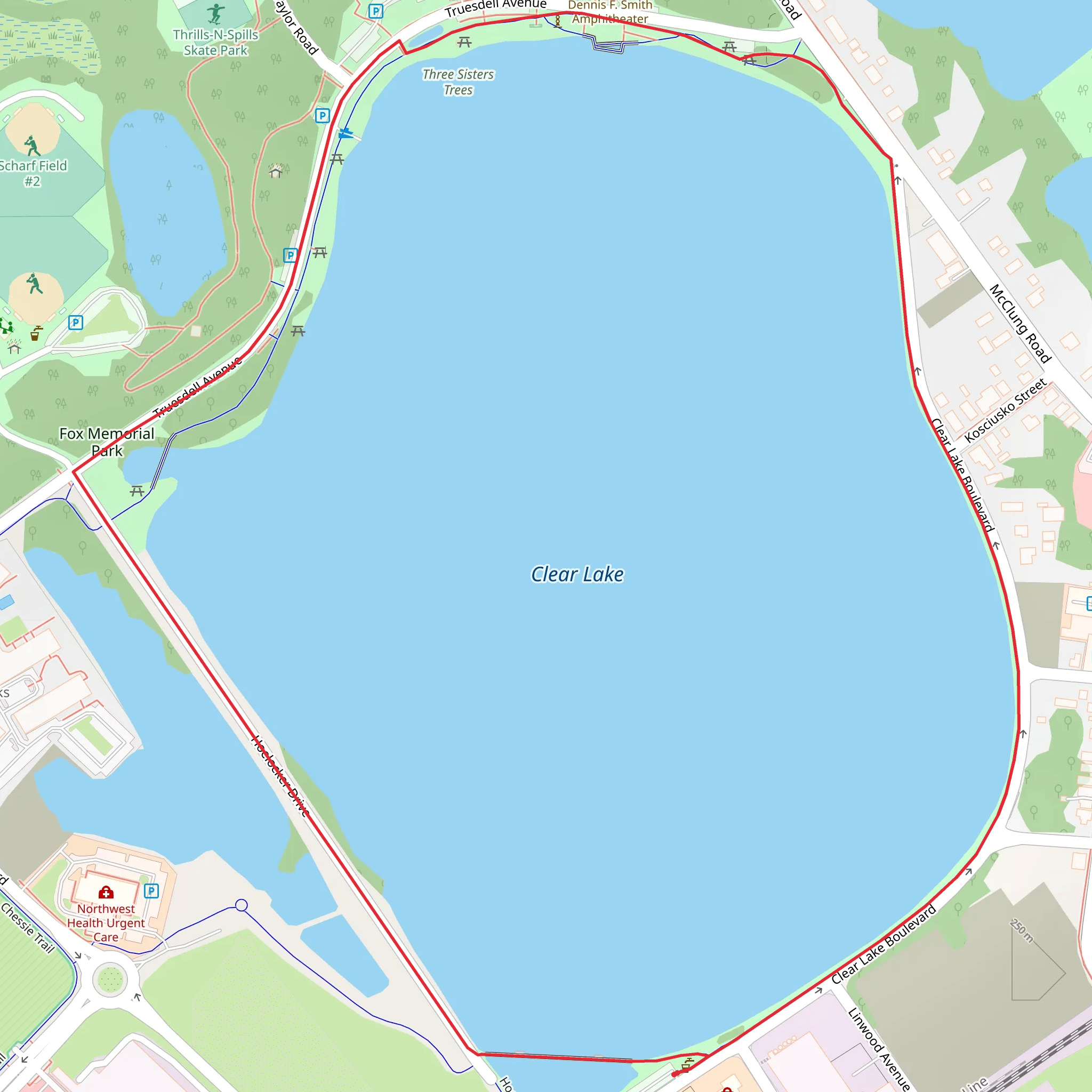 Clear Lake Loop mobile static map