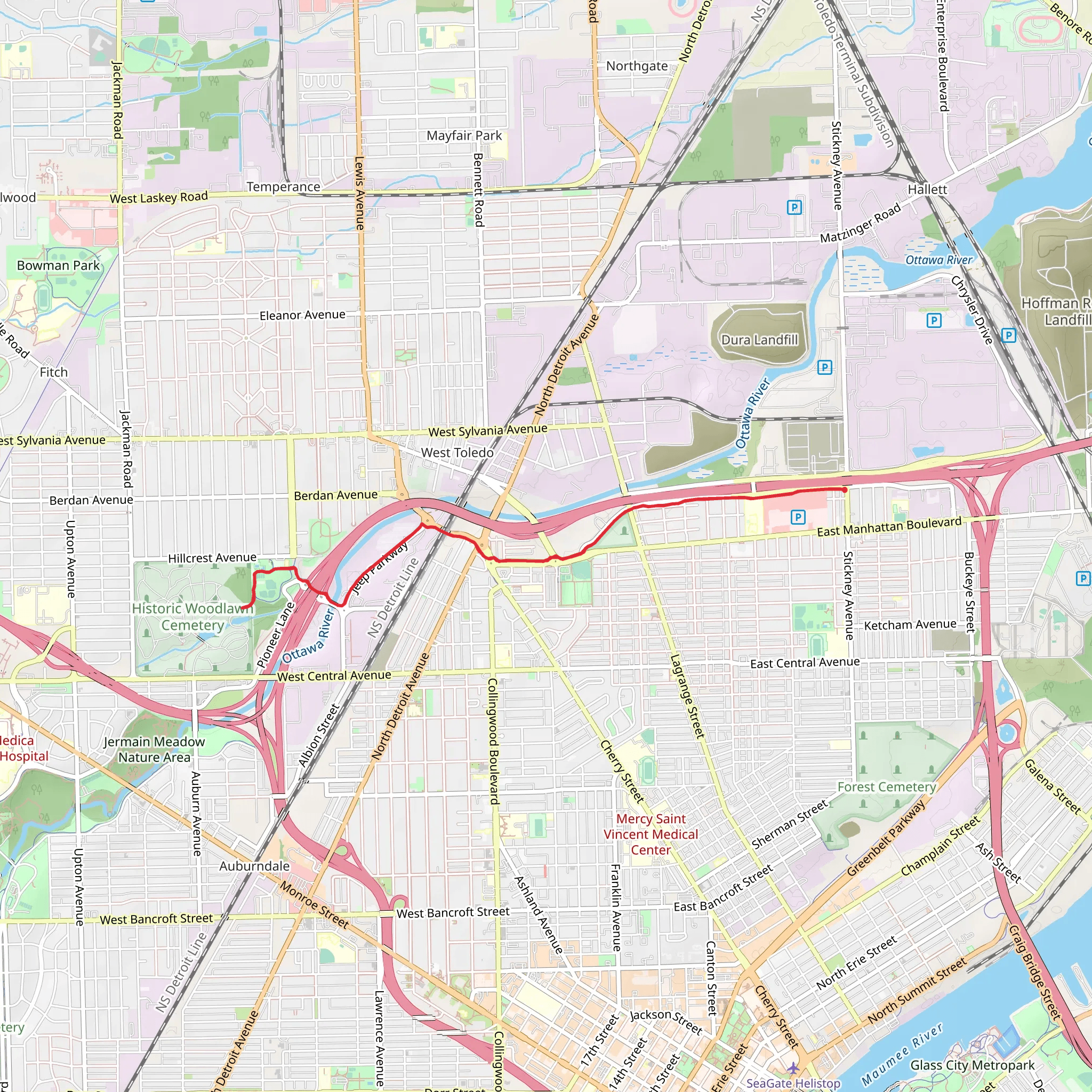 Overland Trail and Willye Park Trail mobile static map