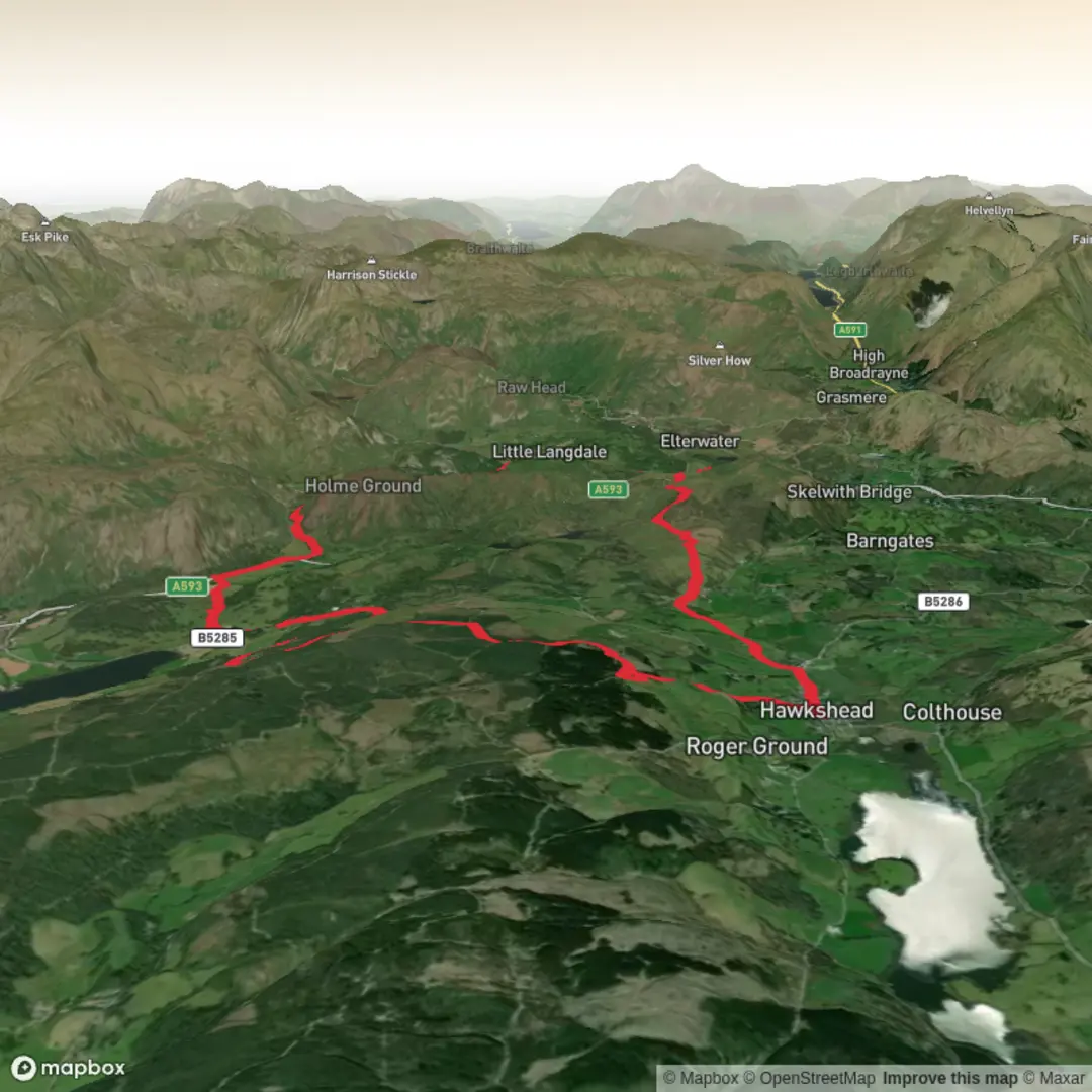 An image depicting the trail Little Fell, Raven Crag and Monk Coniston Moor Loop and its surrounding area.