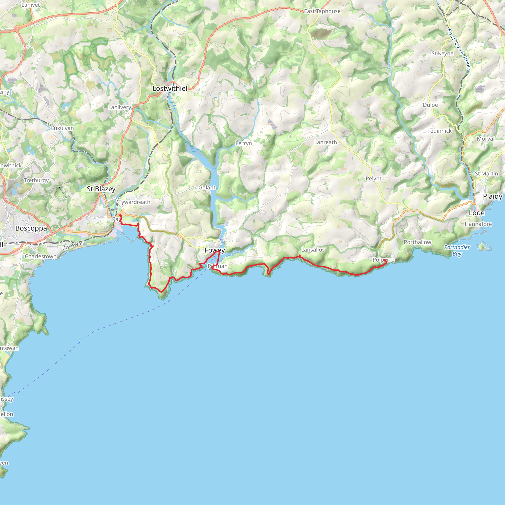 Par to Polperro Walk mobile static map