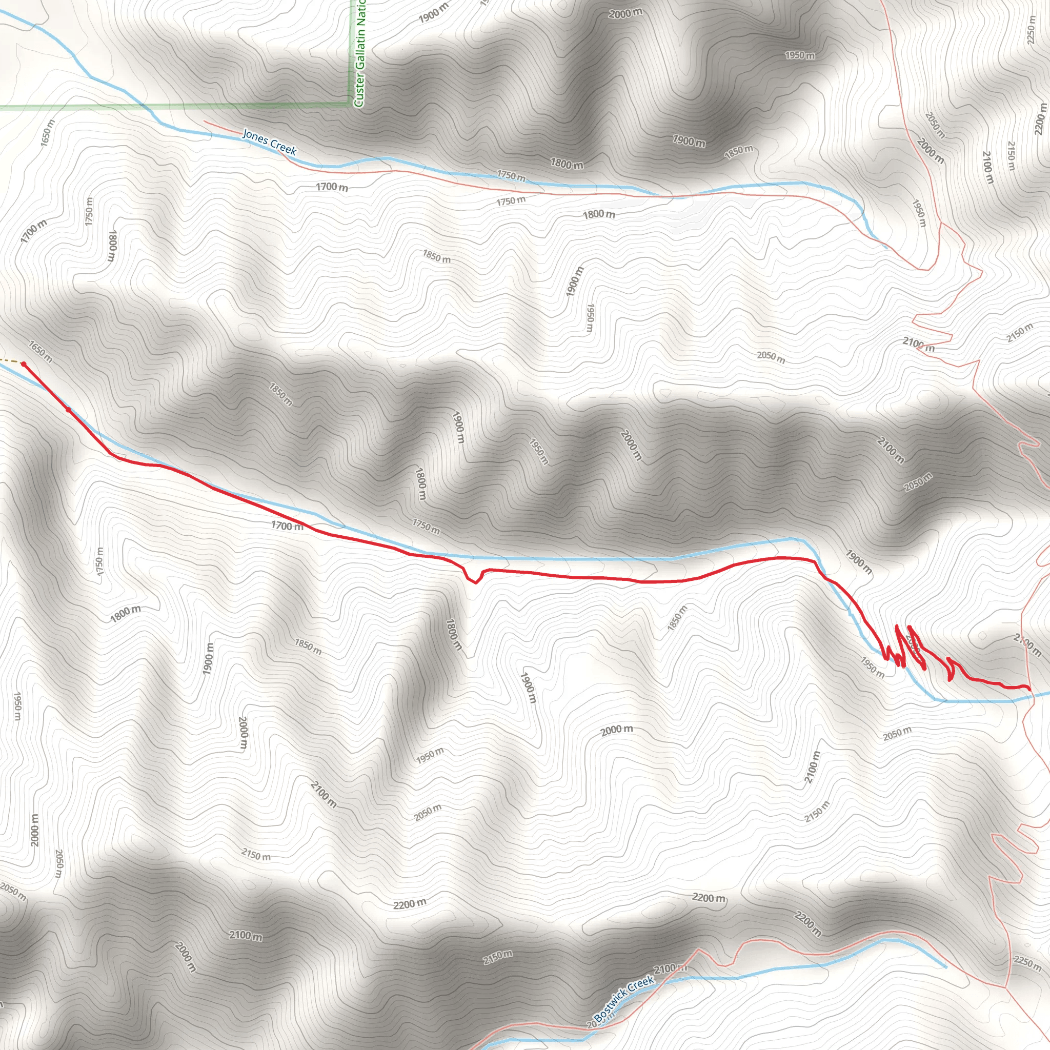 Truman Gulch Trail mobile static map