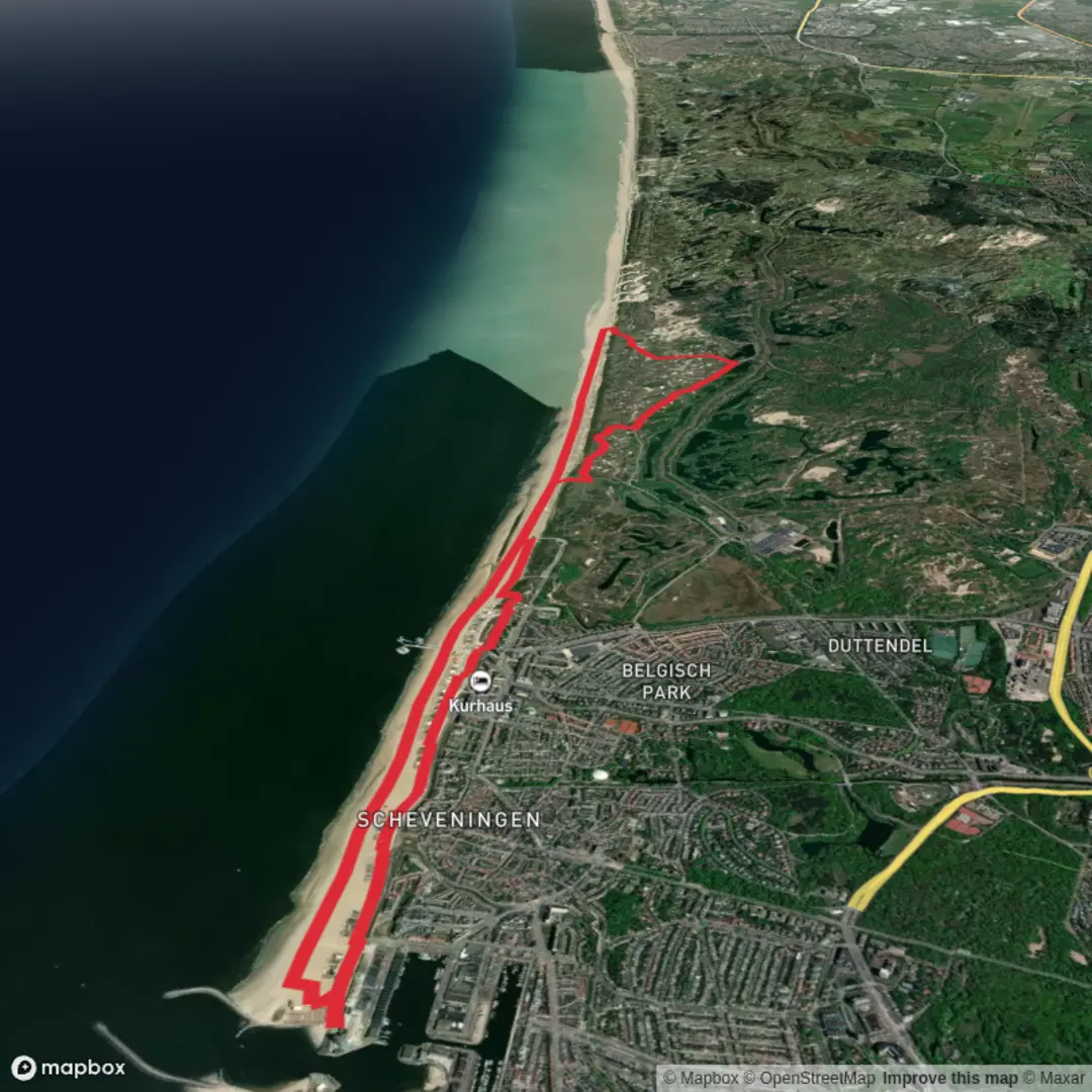 An image depicting the trail Strand Noord, Meijendelse Slad and Noorderstrand Loop and its surrounding area.