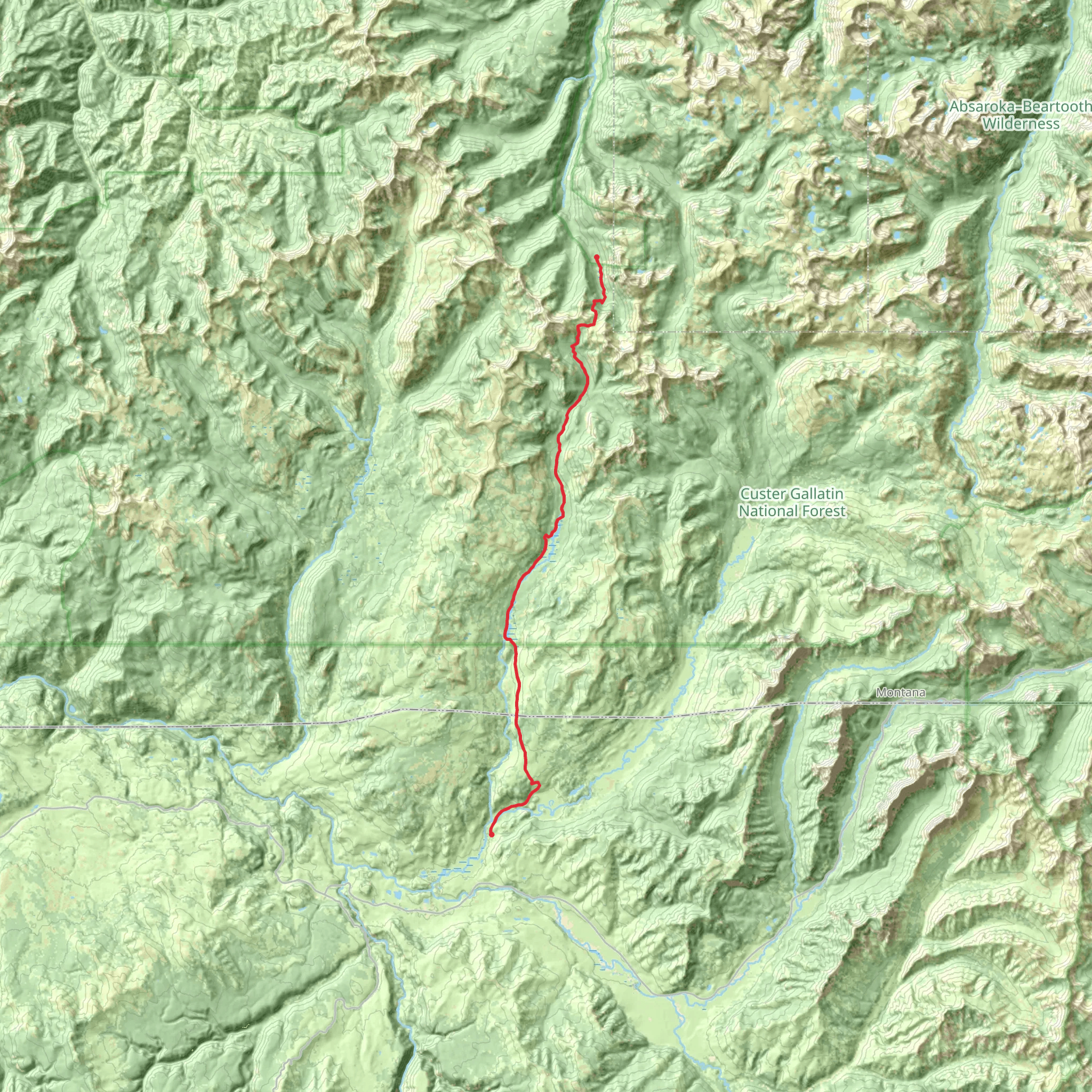 Buffalo Fork Trail mobile static map