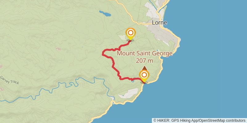 Lorne Waterfalls - Canyon and Castle Rock Trail stage 2 Map