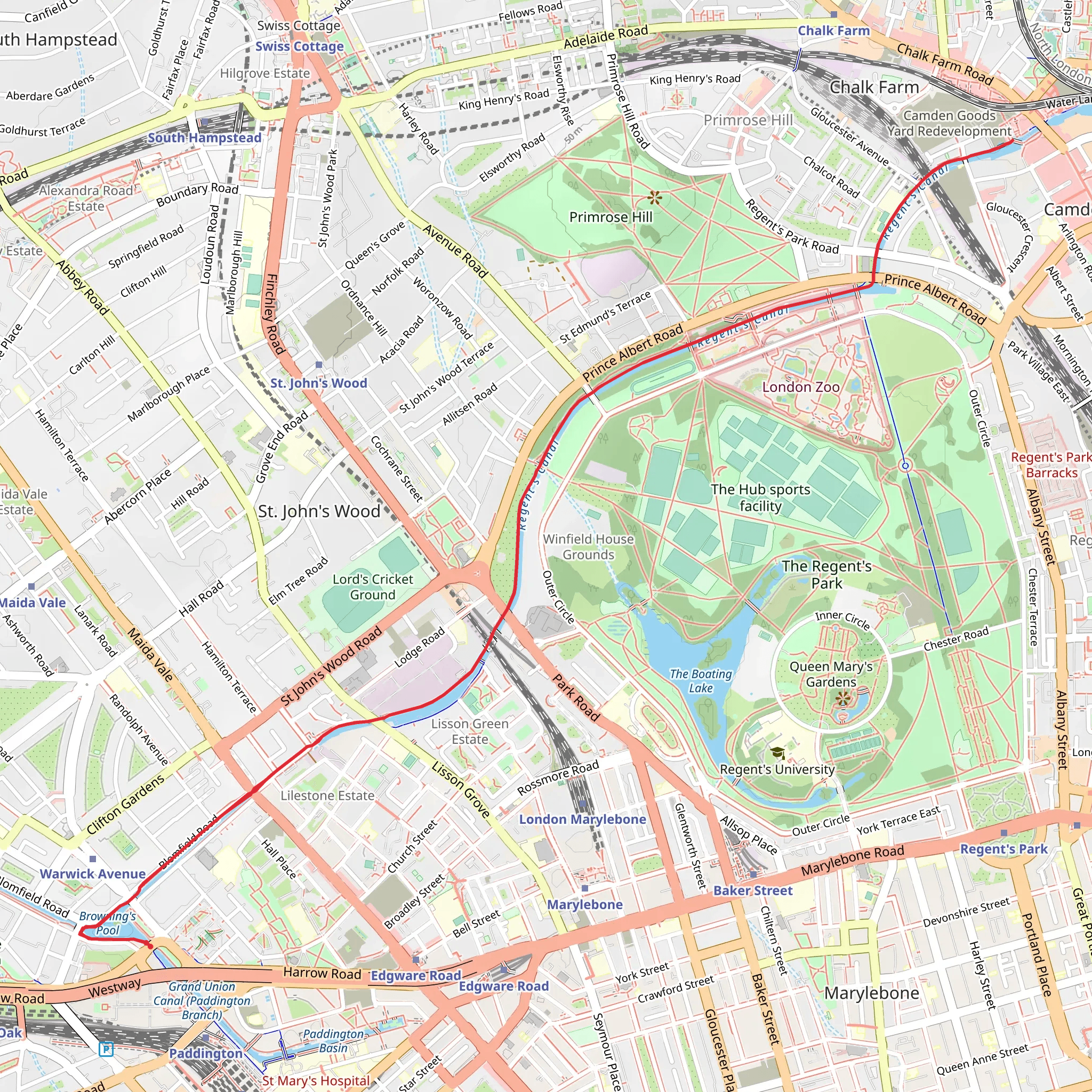 Little Venice London Walk mobile static map