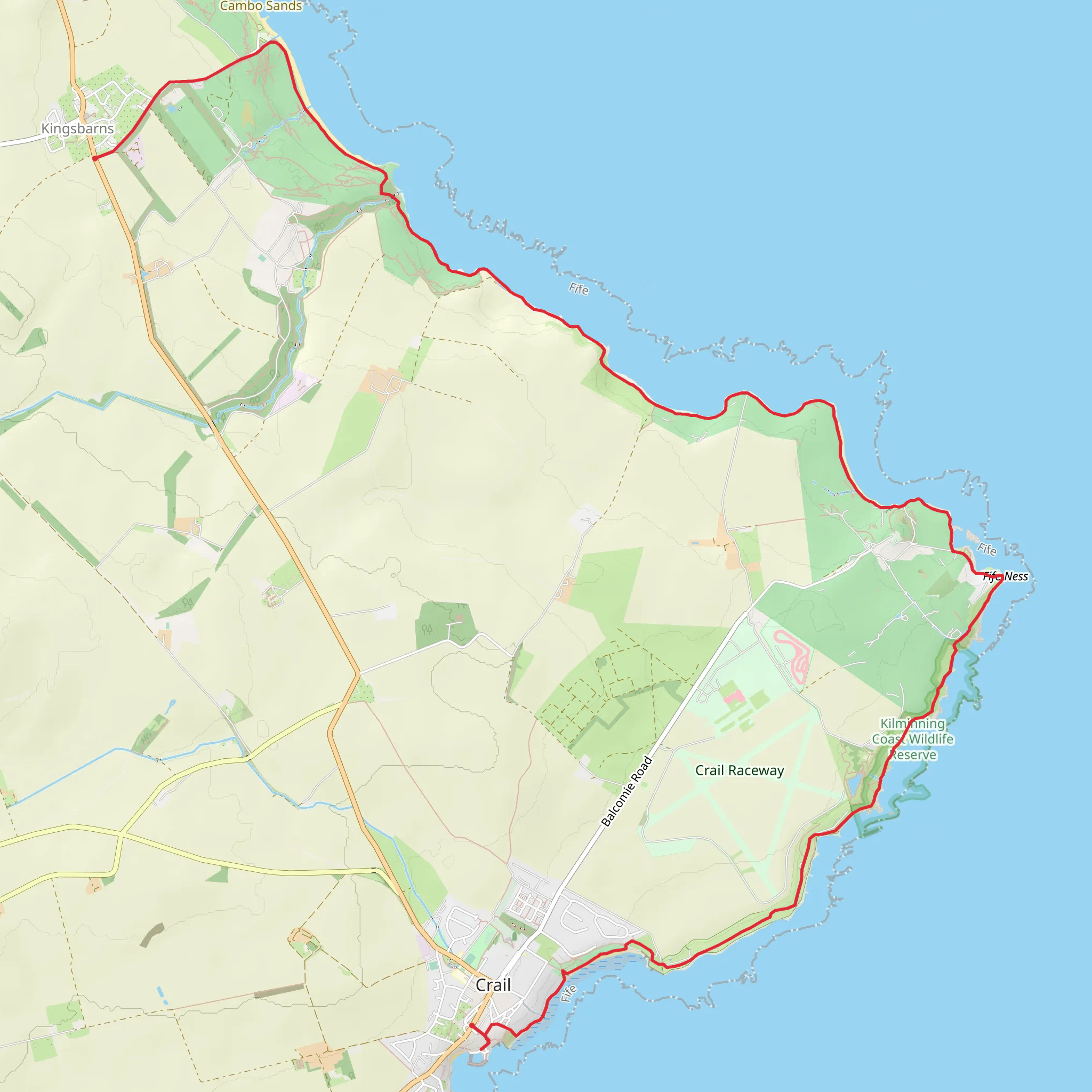 Crail to Kingsbarns - Fife Coastal Path mobile static map