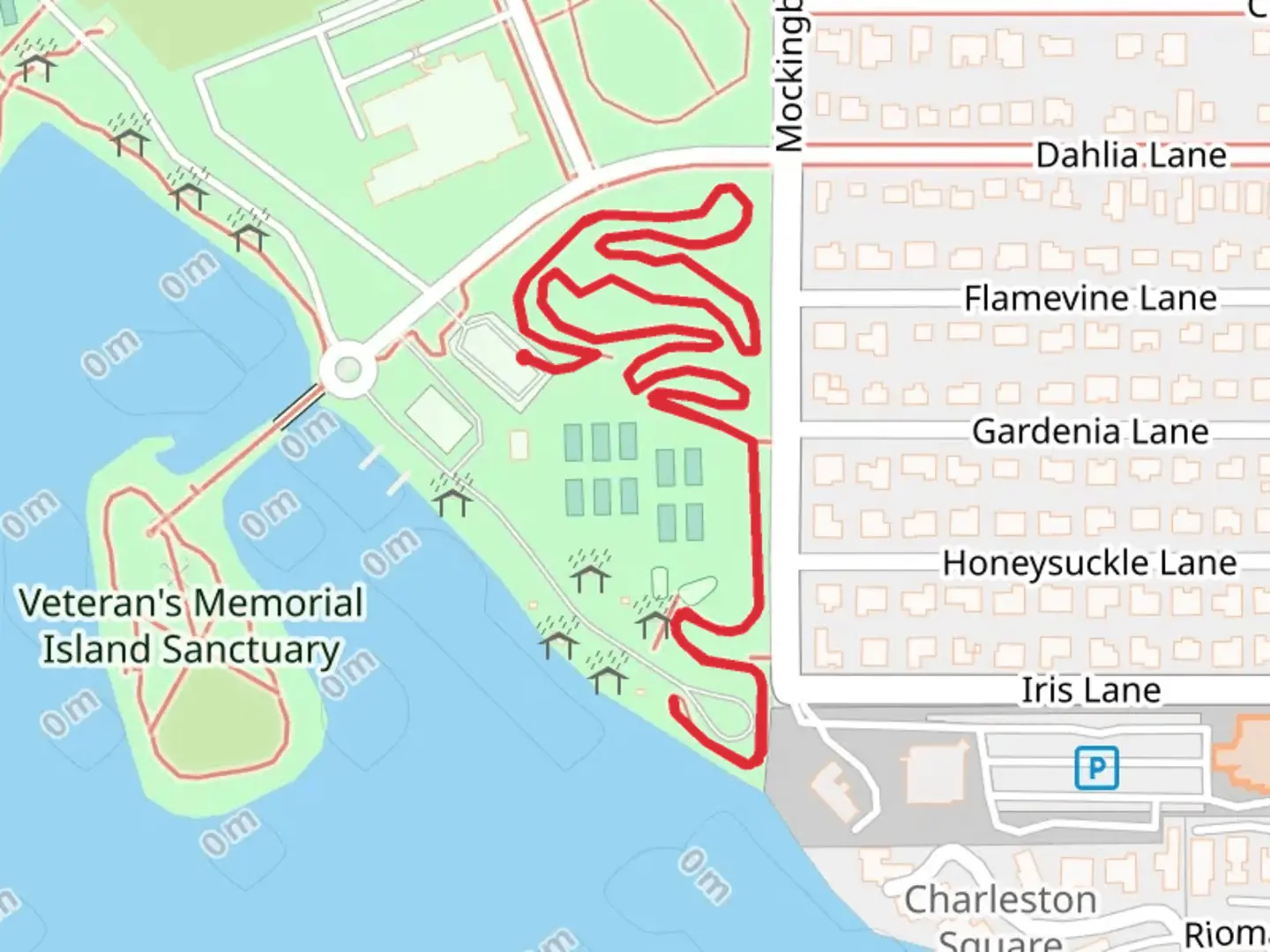 An image depicting the trail Riverside South Park Walk and its surrounding area.