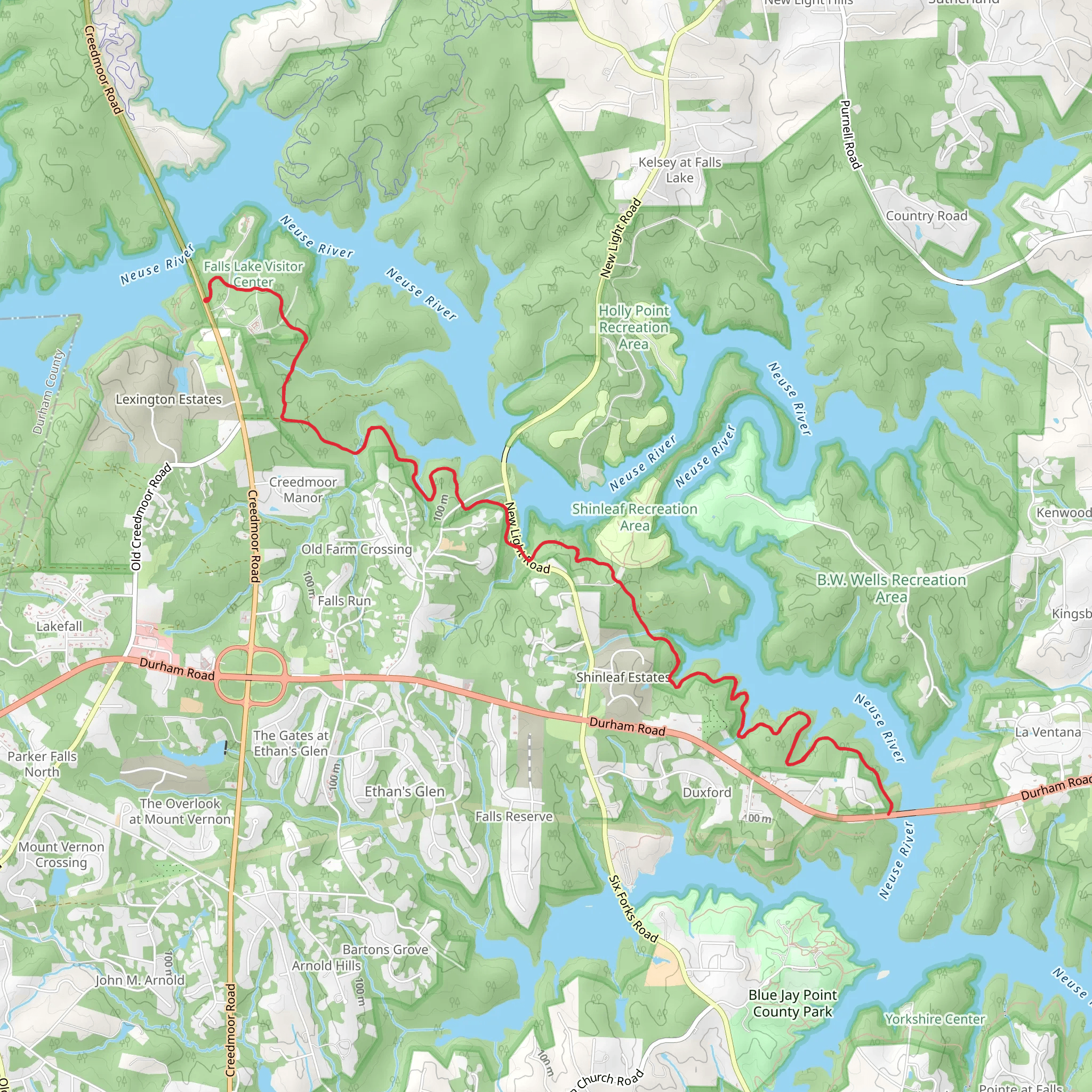 Neuse River - Falls Lake Trail mobile static map