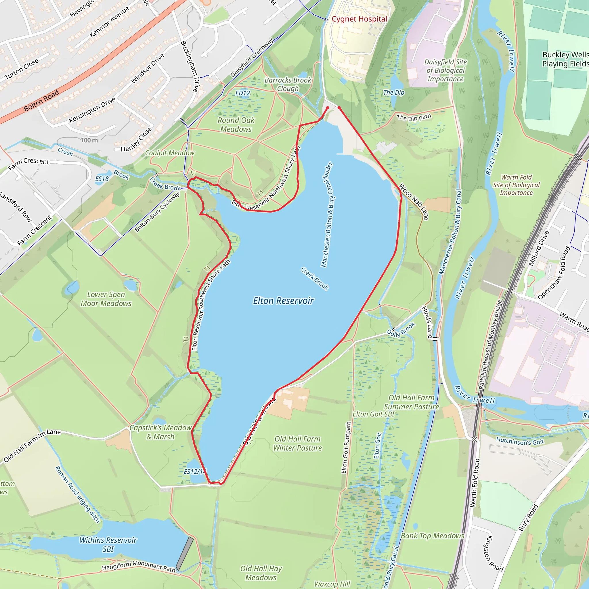 Elton Reservoir Loop mobile static map