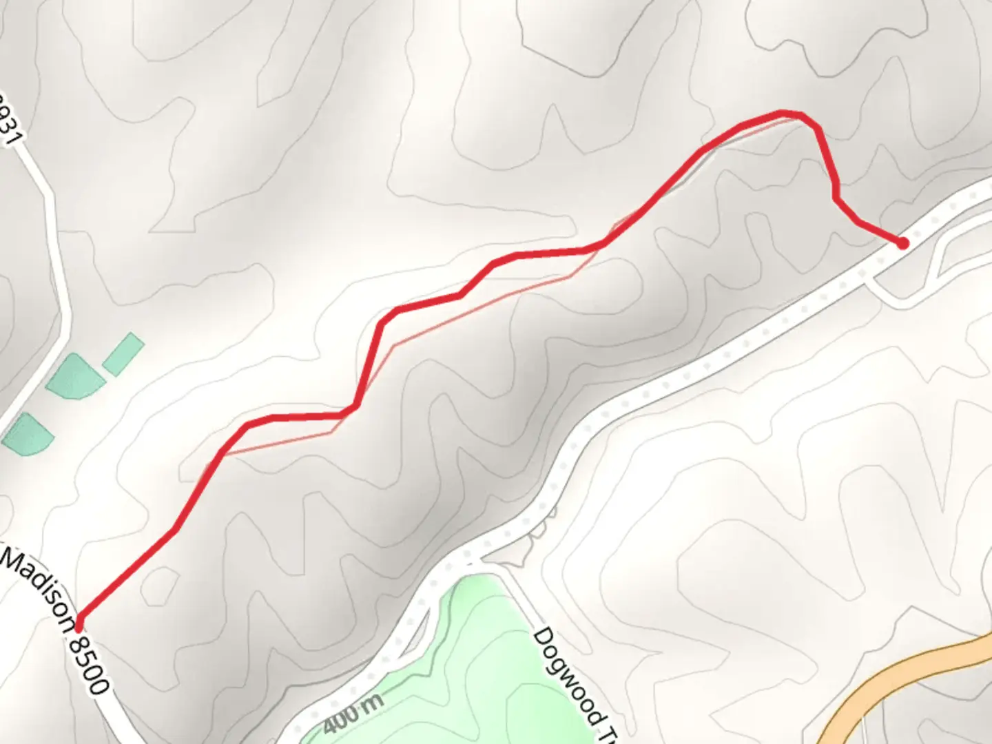 An image depicting the trail Nature Trail Out and Back and its surrounding area.