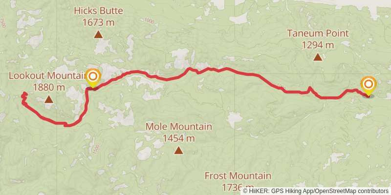 North Fork Taneum Trail stage 3 Map
