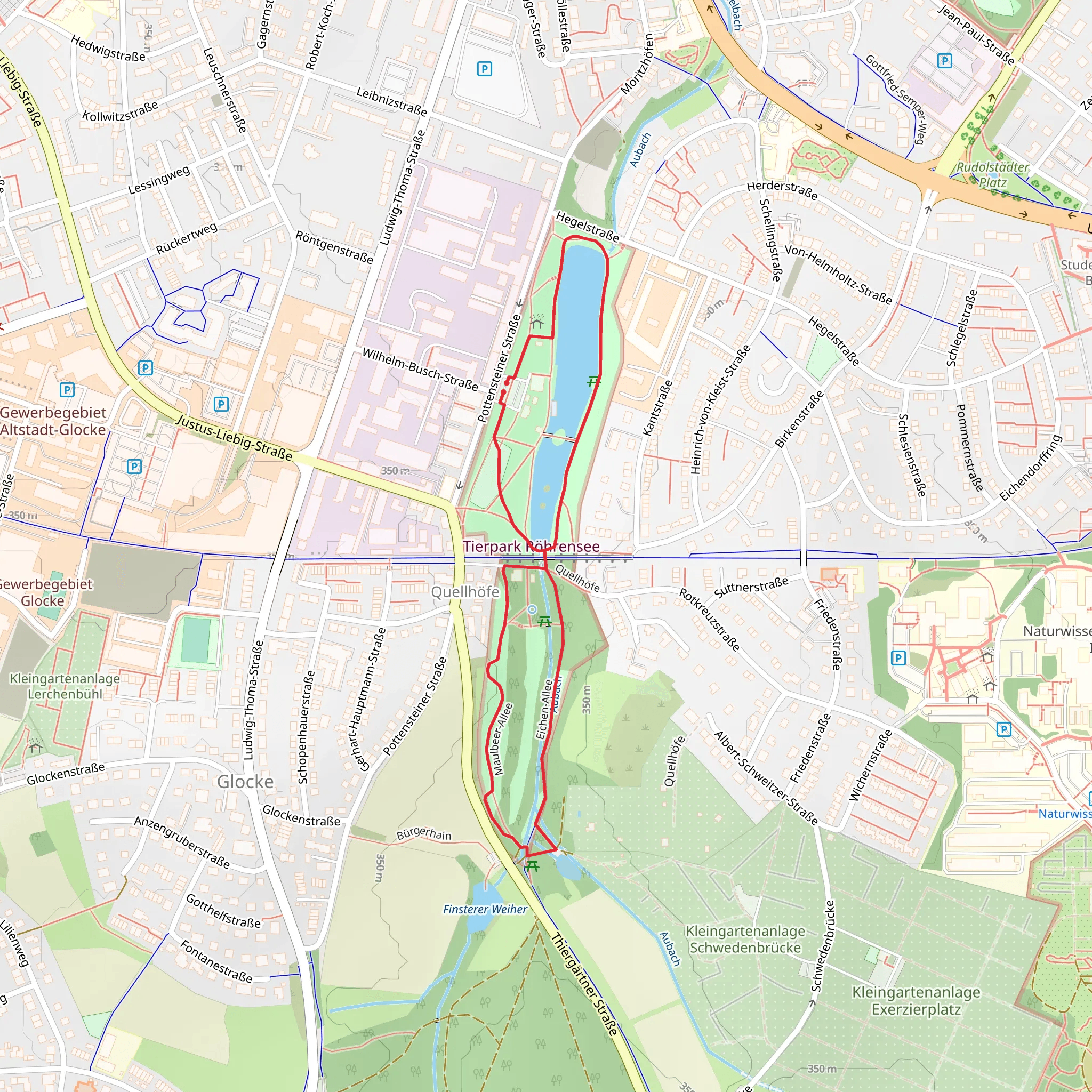 Röhrensee and Maulbeer Allee Loop mobile static map