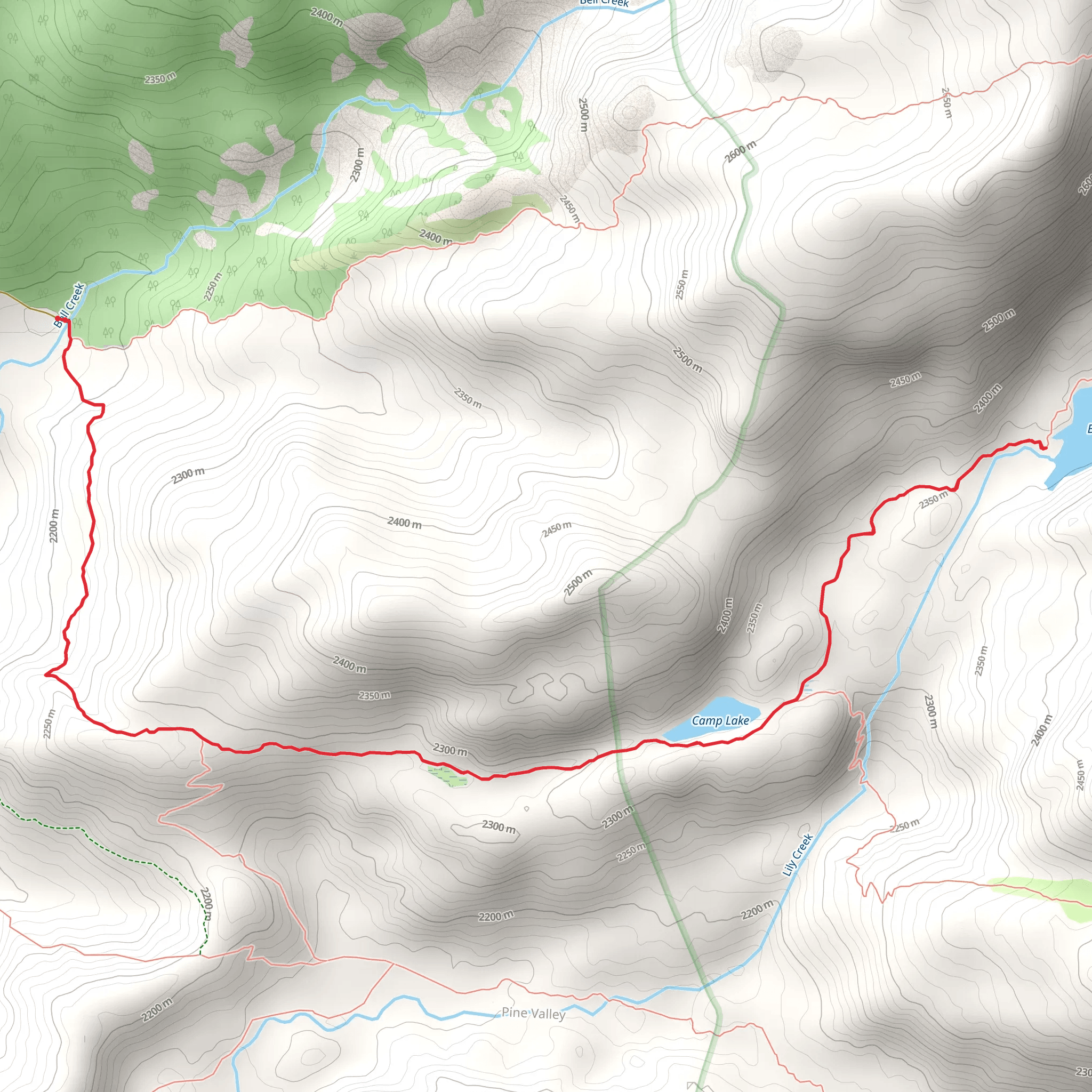 Bear Lake via Crabtree Trail mobile static map