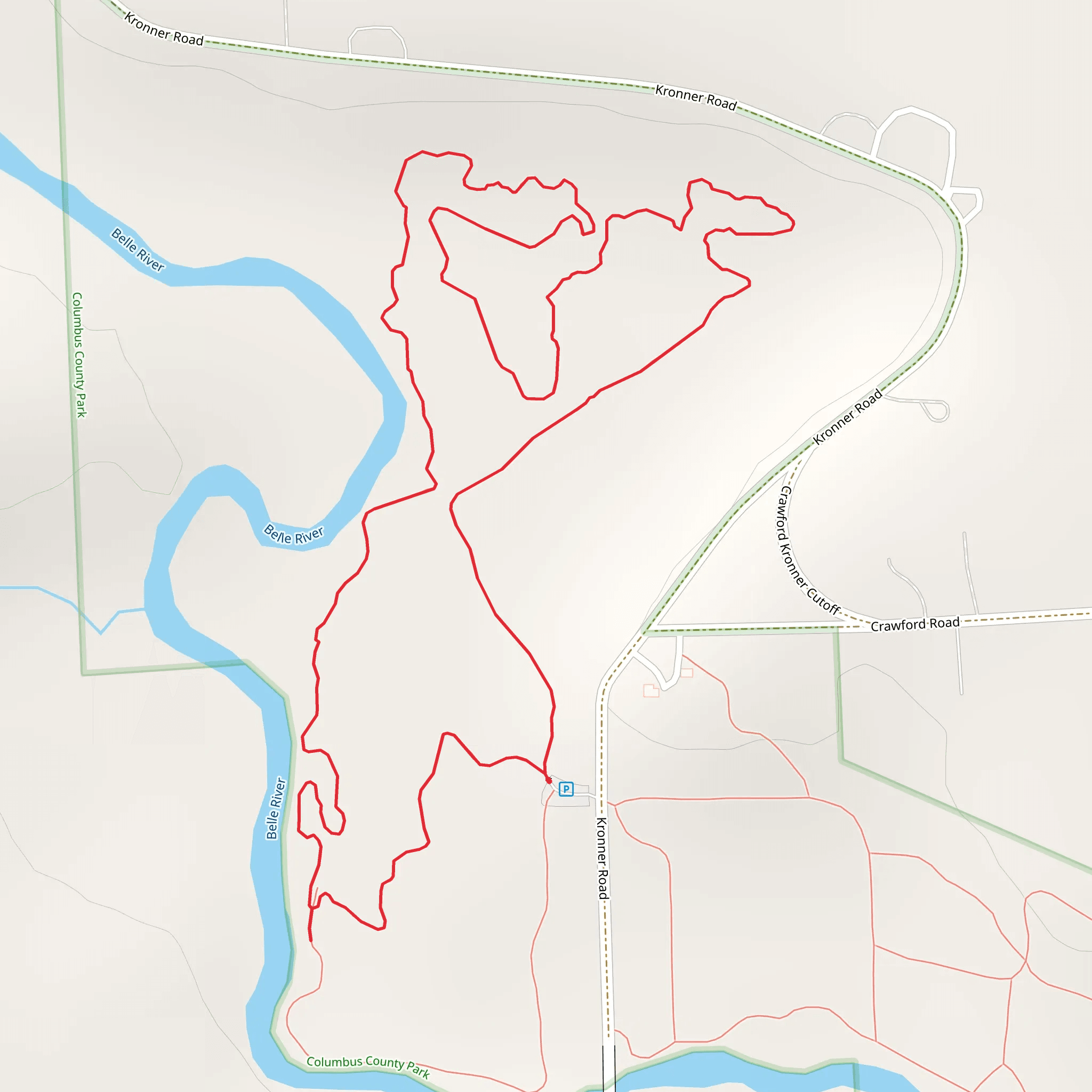 Belle River Shore Loop - Kronner Road mobile static map