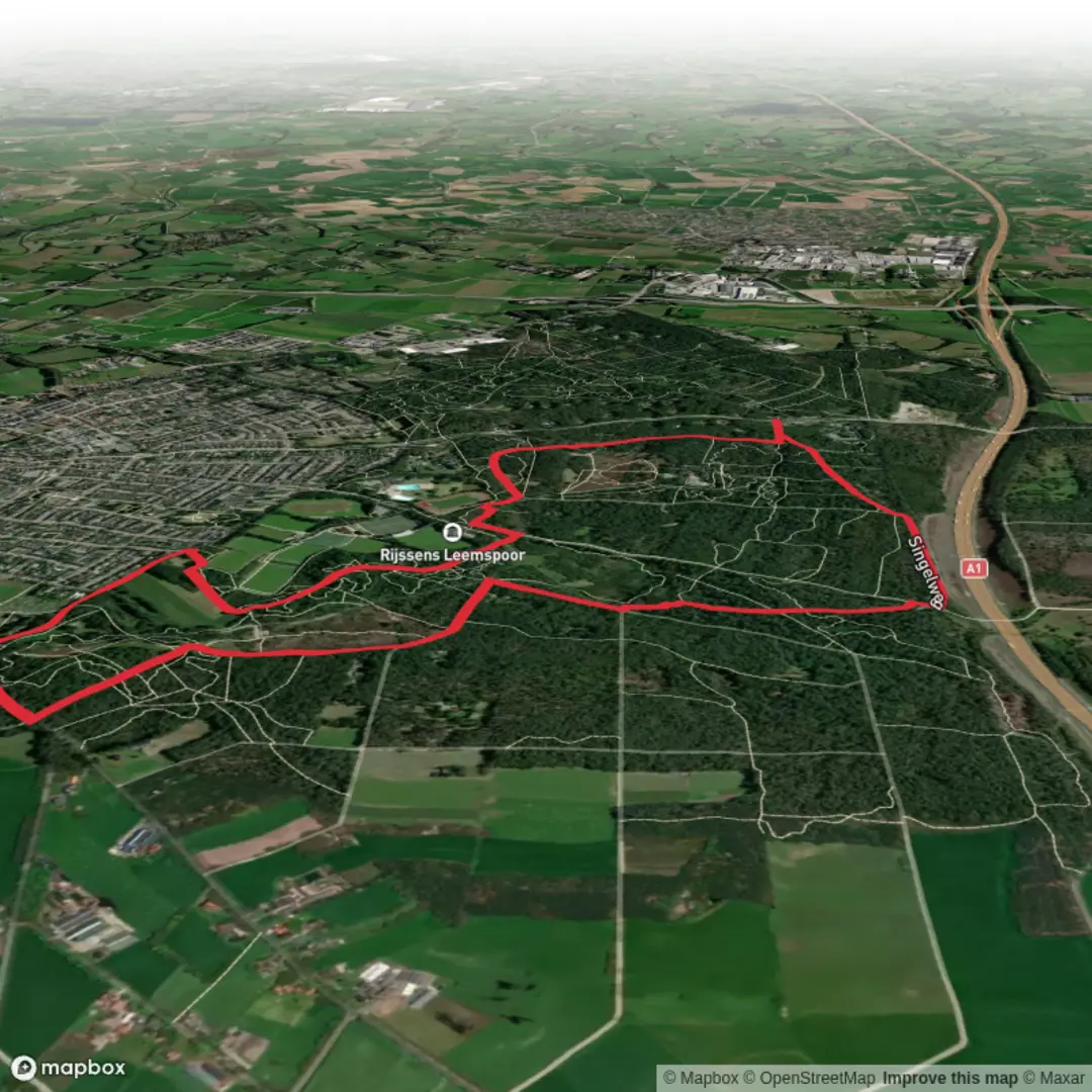 An image depicting the trail De Ravijntjes and Museumlijn Loop and its surrounding area.