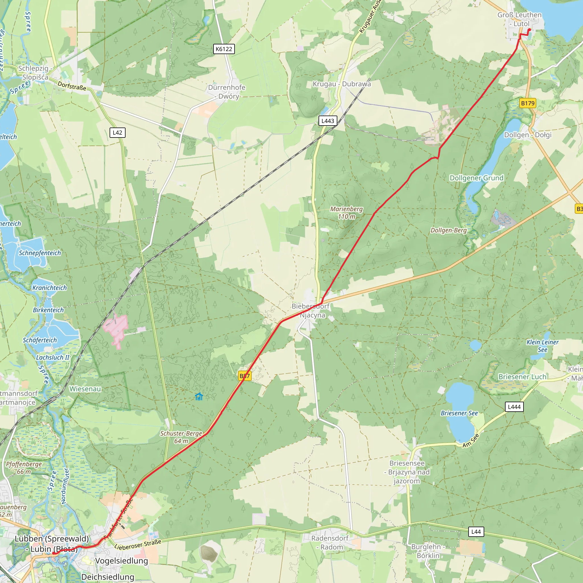 Lubben to Gross Leuthener See Loop mobile static map